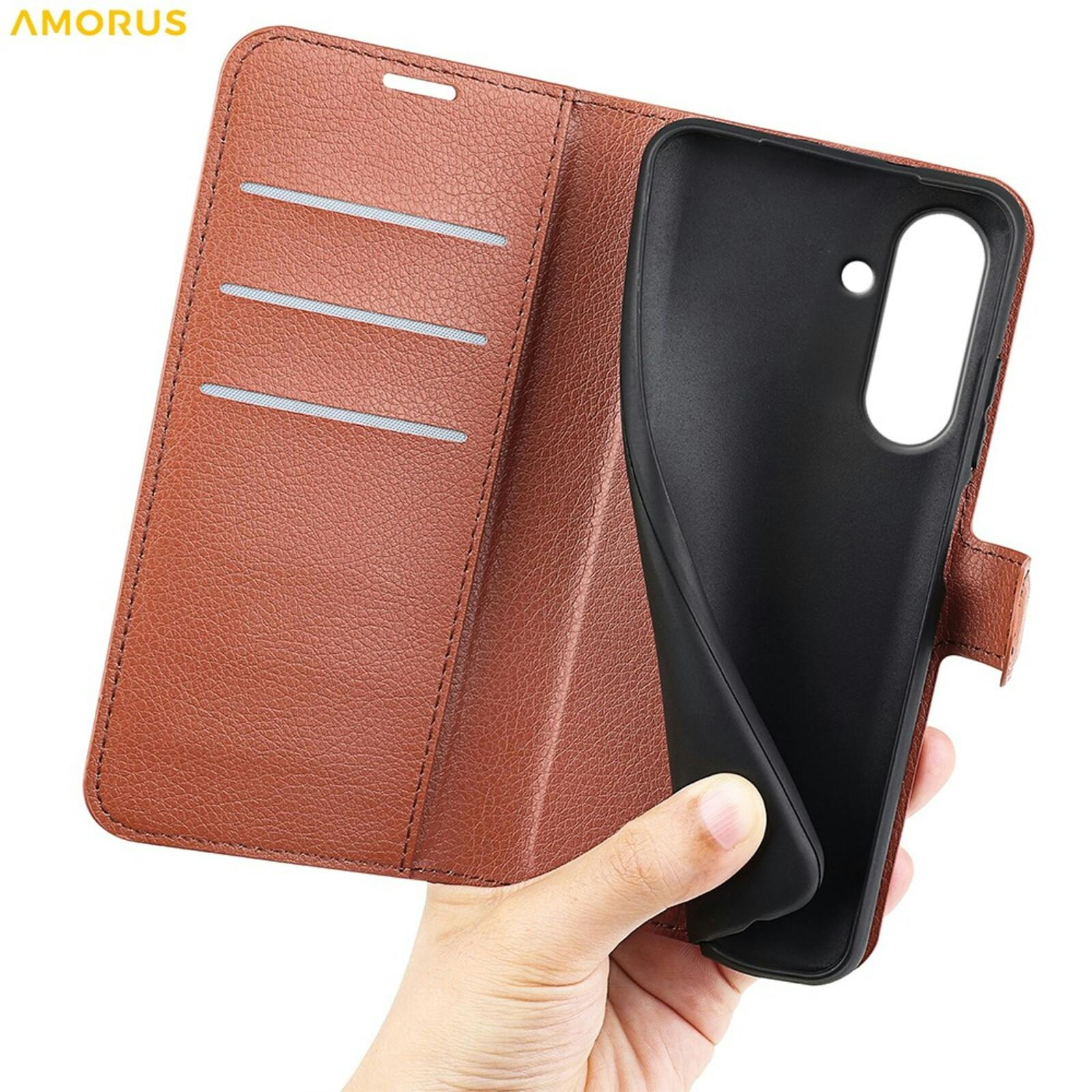 Amorus Samsung Galaxy A37 Bookcase Hoesje Bruin