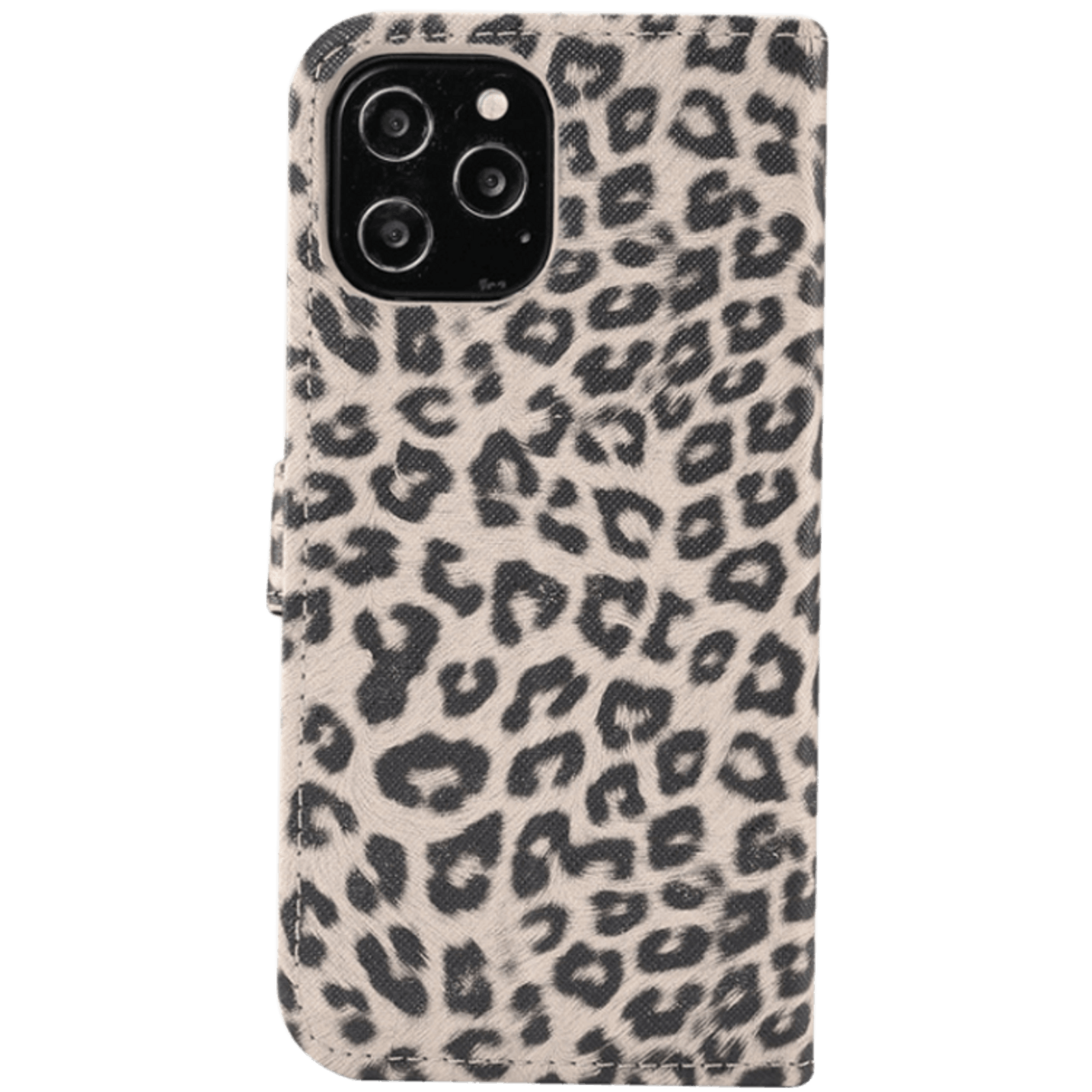 Vili iPhone 12 Pro Max Luipaardprint Bookcase Hoesje Bruin