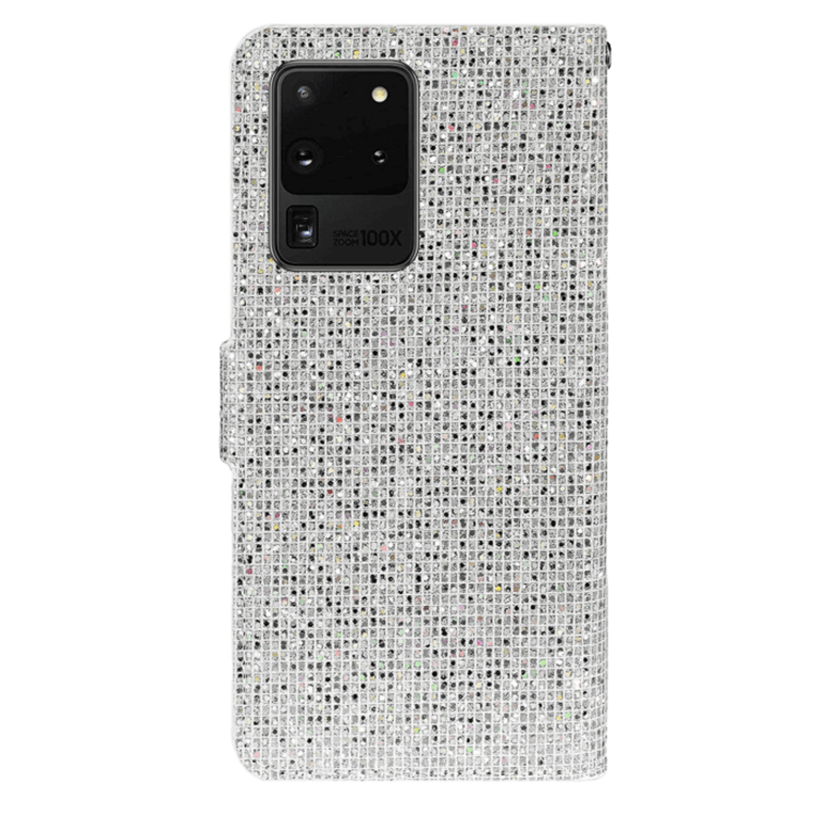 Mocaa Samsung Galaxy S20 Ultra Shimmer and Shine Bookcase Hoesje Zilver