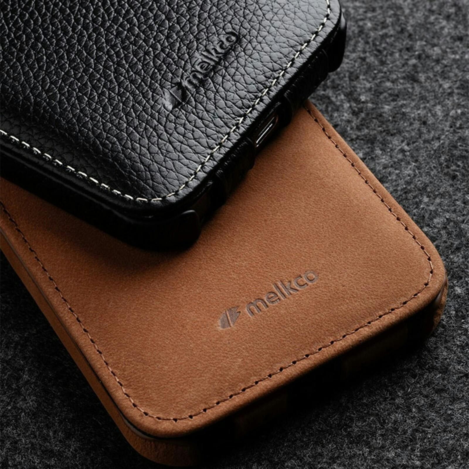 Melkco Apple iPhone 15 Pro Max Leather Flip Case Zwart
