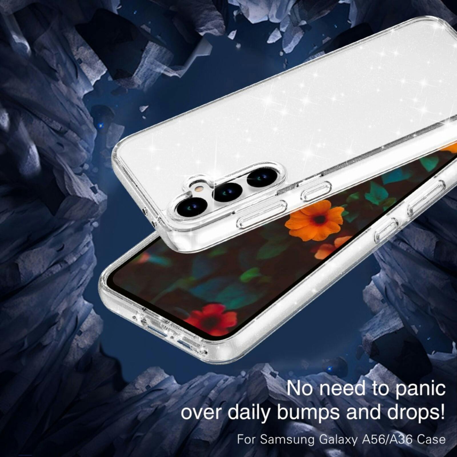 Mocaa Samsung Galaxy A36/A56 Glitz Beschermhoesje Transparant