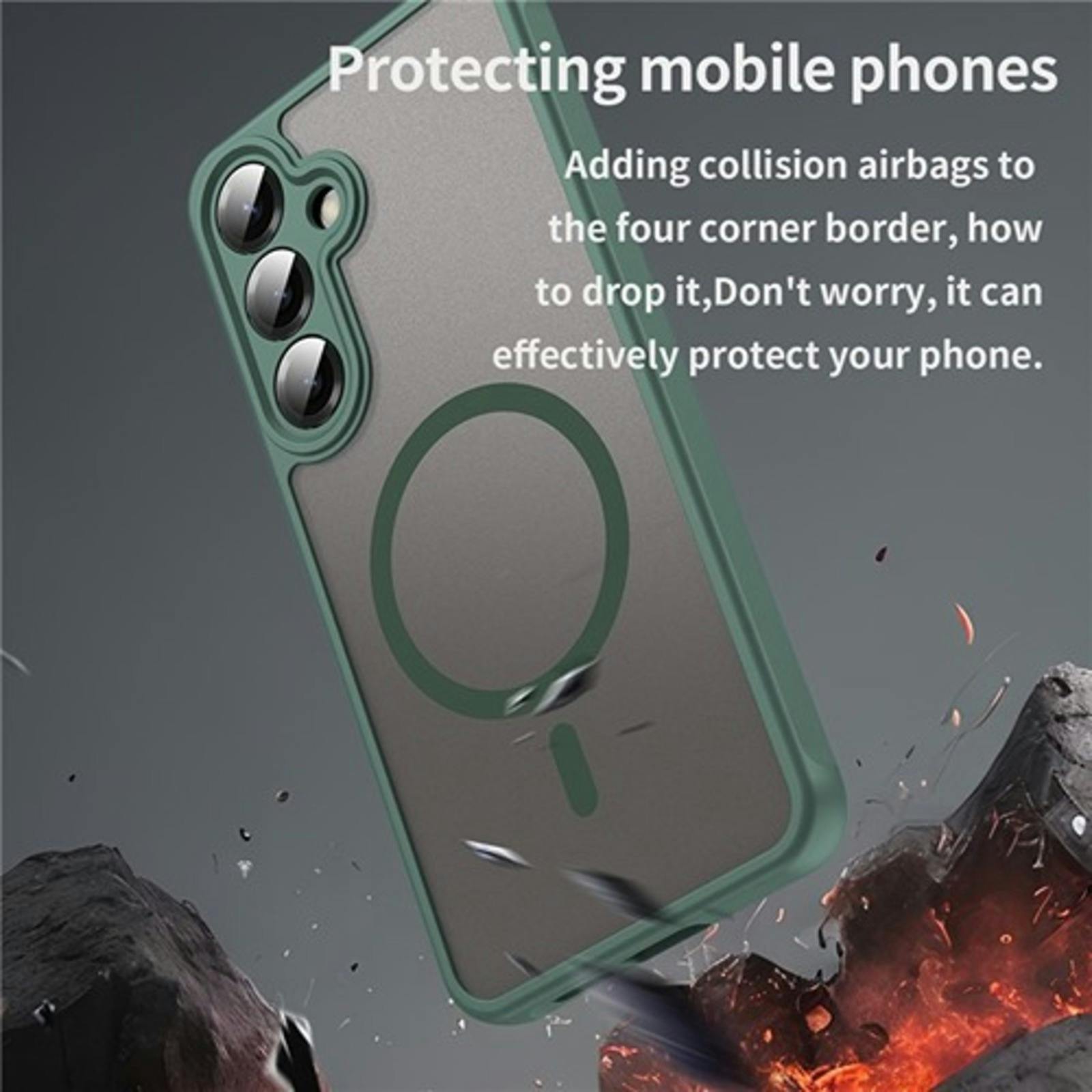 CaseBody Samsung A56 Slim Anti-Shock MagSafe Hoesje Groen