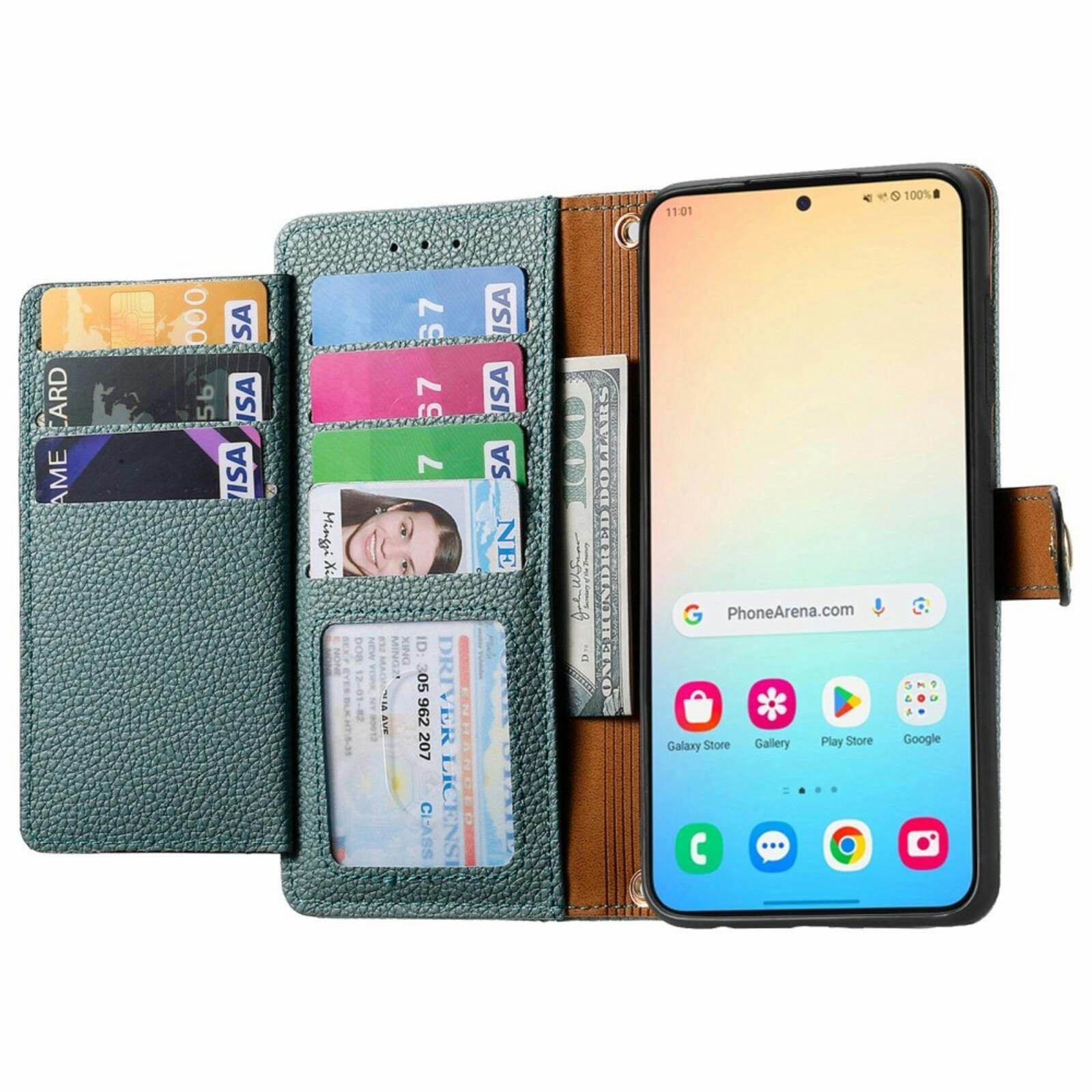 Mocaa Samsung Galaxy S24 Love Heart Wallet Hoesje Groen