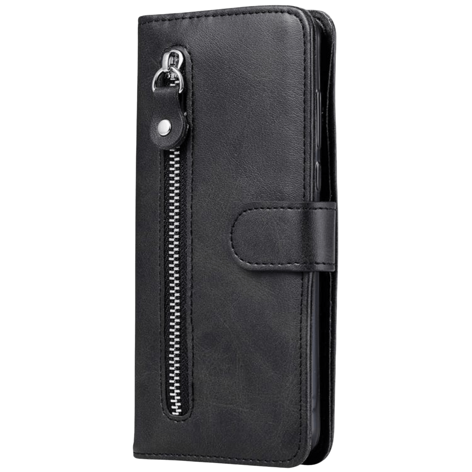 CaseBody Huawei P Smart 2020 Zipper Portemonnee Hoesje Zwart