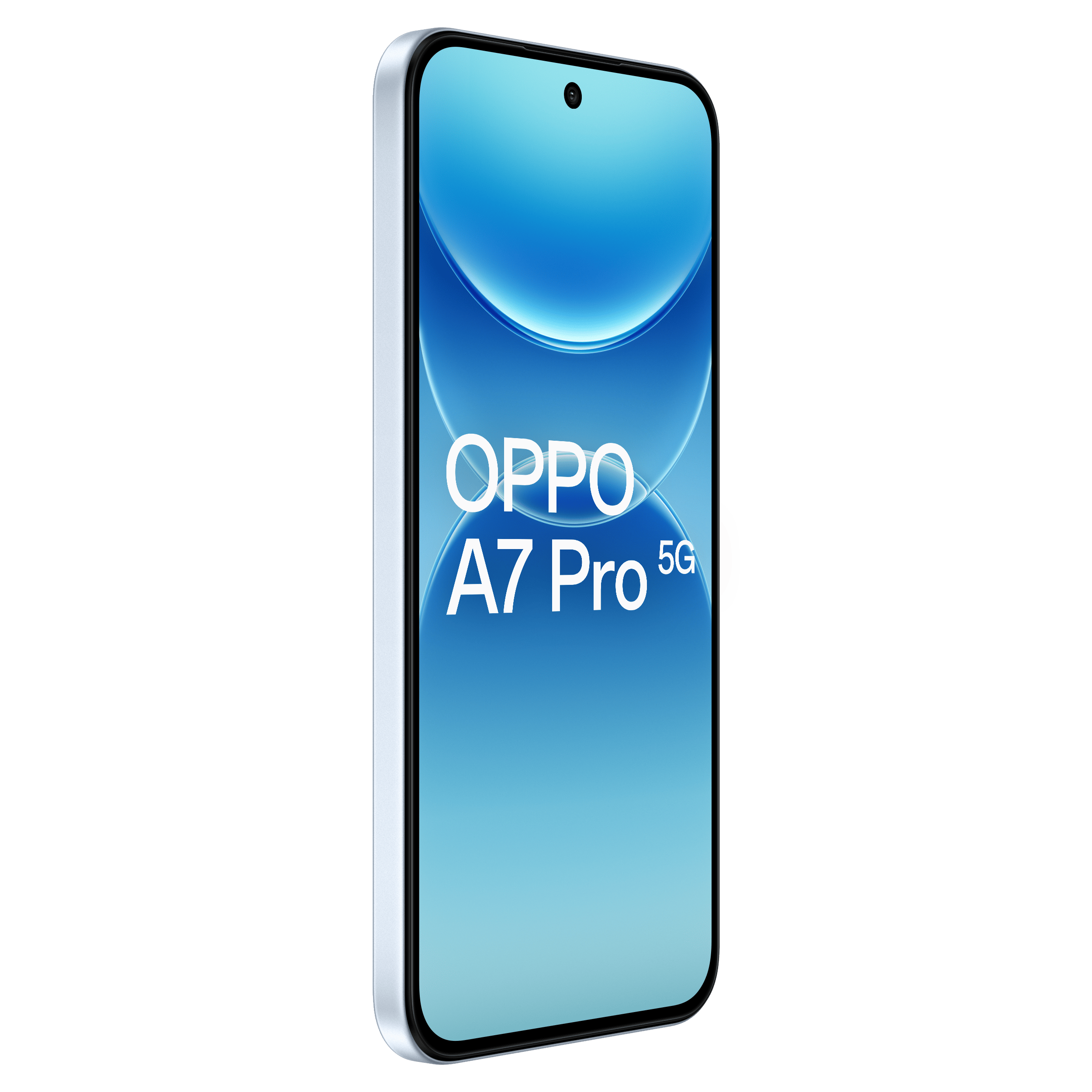 OPPO A7 Pro 5G Surfing Blue - Aanzicht vanaf links