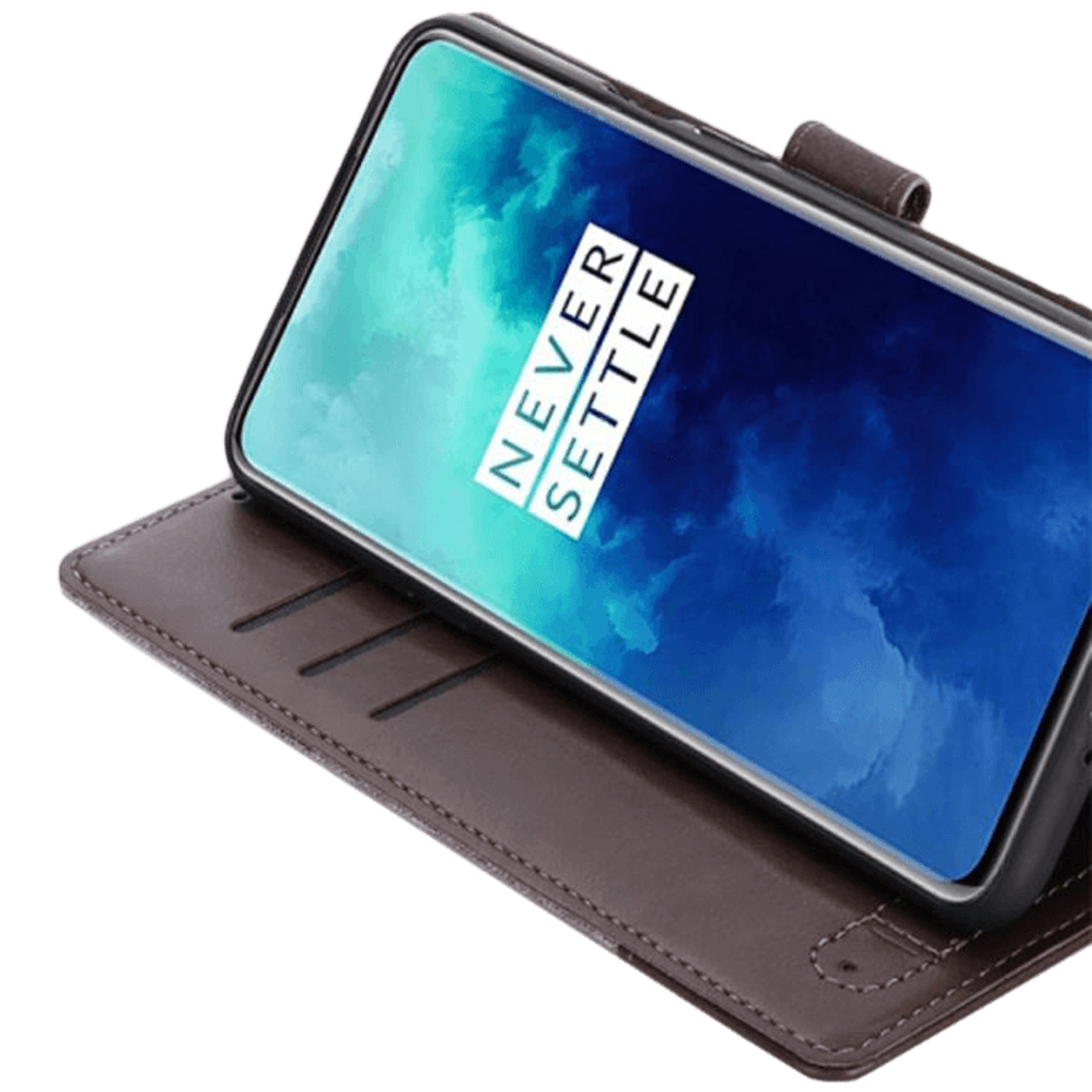 MUXMA OnePlus 7T Pro Bookcase Hoesje Bruin