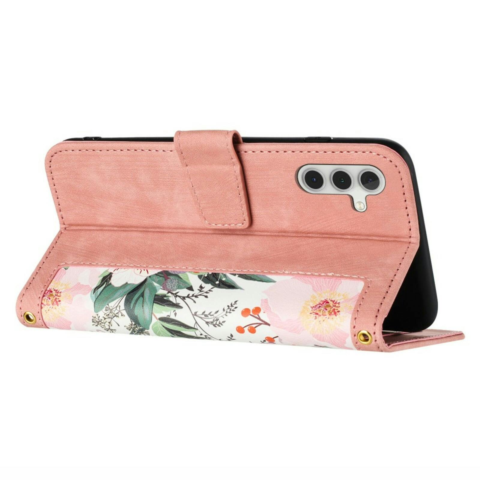 Mocaa Samsung S23 FE Floral Series Bookcase Roze