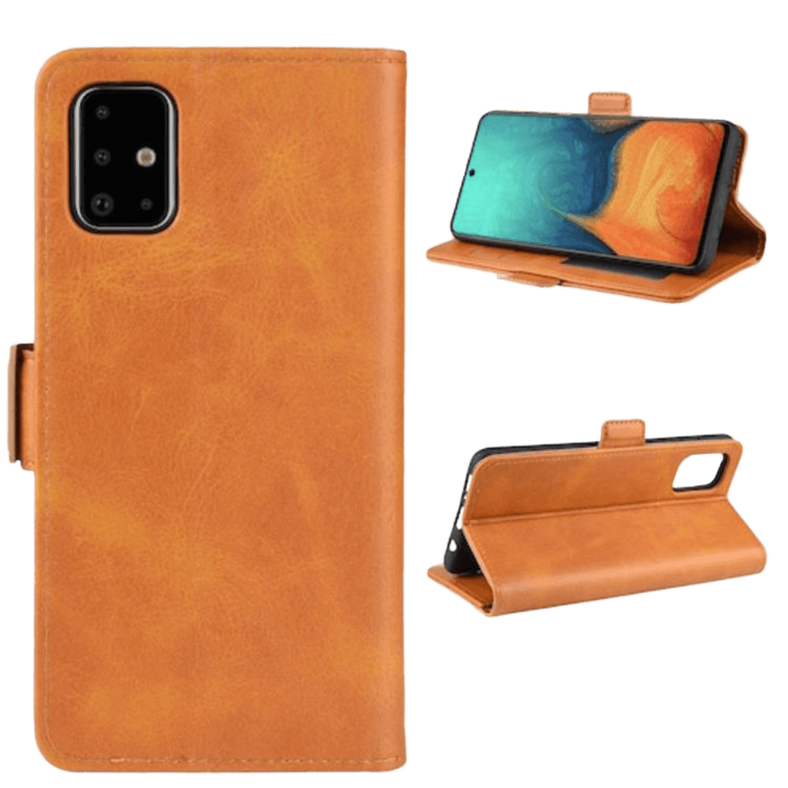 Comfycase Samsung Galaxy A71 Bookcase Beschermhoesje Bruin