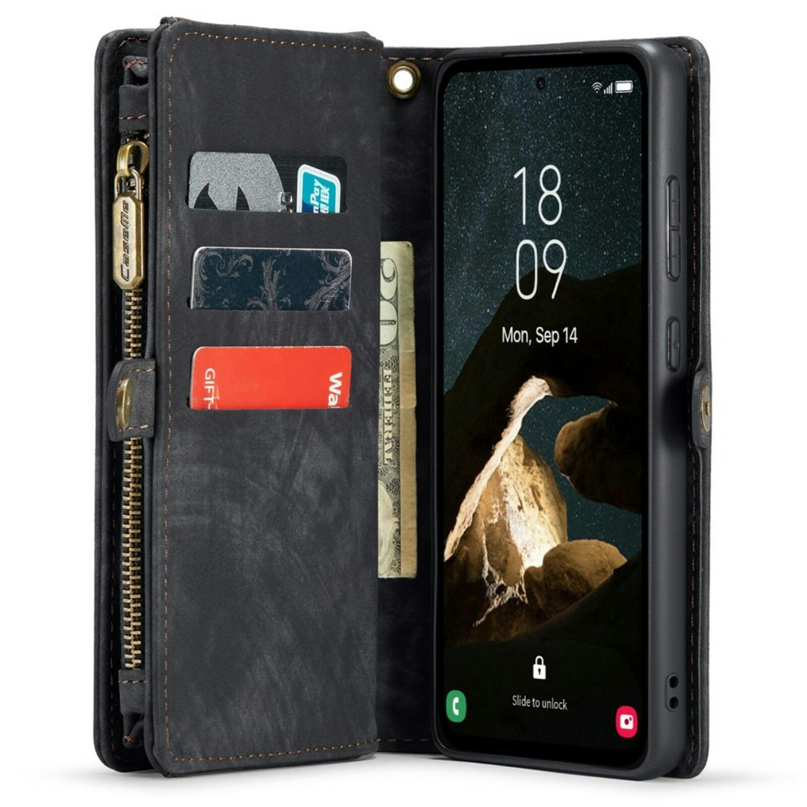 Caseme Samsung A55 Vintage Wallet Hoesje Zwart