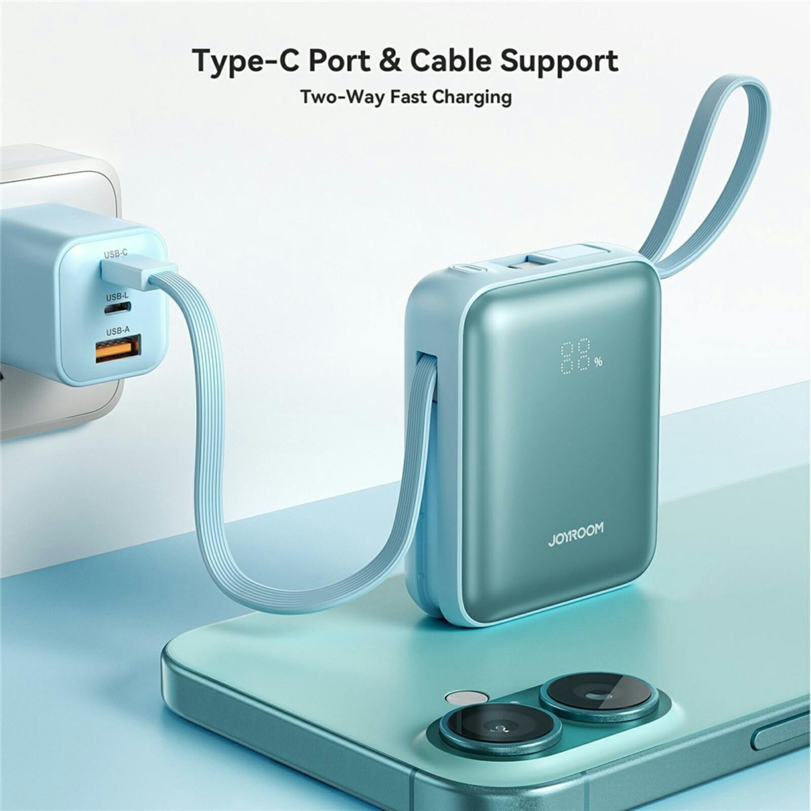 Joyroom 10.000mAh 22.5W Premium Mini Powerbank Blauw 10.000 mAh