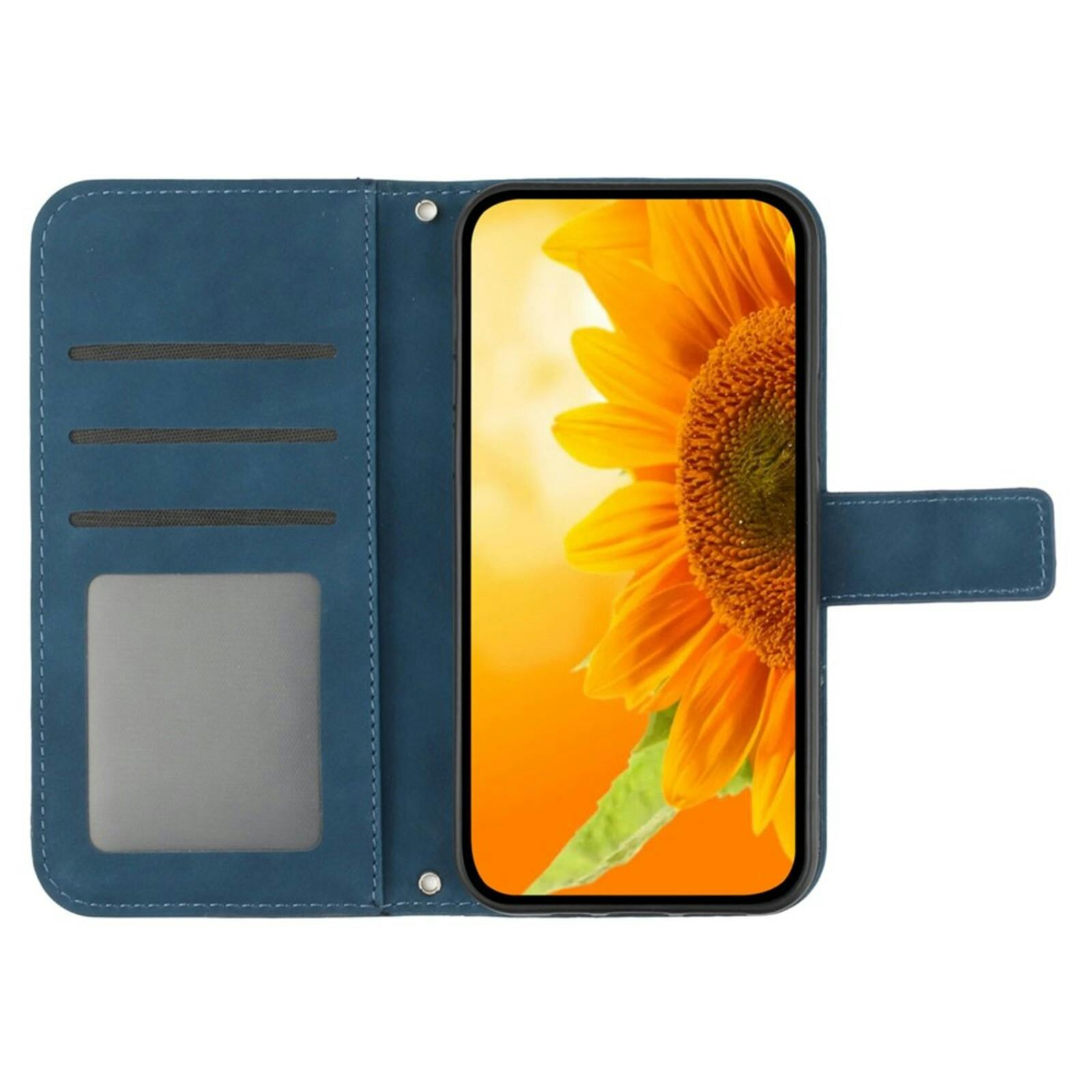 Mocaa OPPO A5X Sunflower Bookcase met Koord Donkerblauw