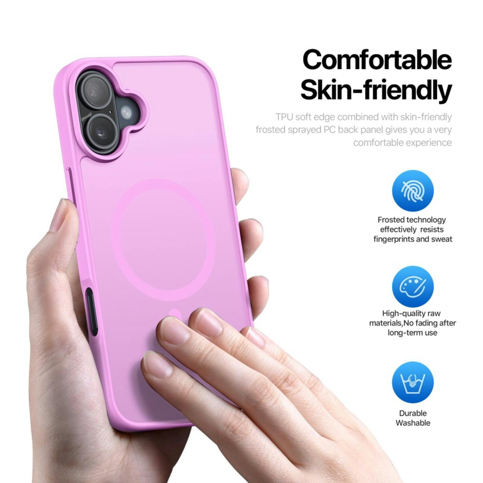 DUX DUCIS iPhone 16 Mat MagSafe Hoesje Roze