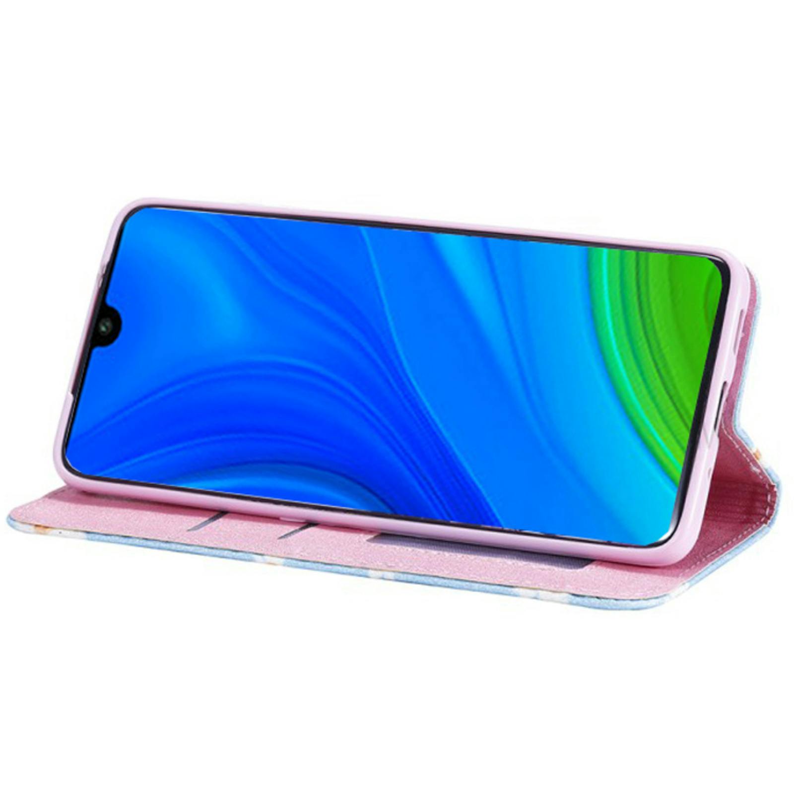 Comfycase Huawei P Smart 2020 Daisy Bookcase Hoesje Blauw