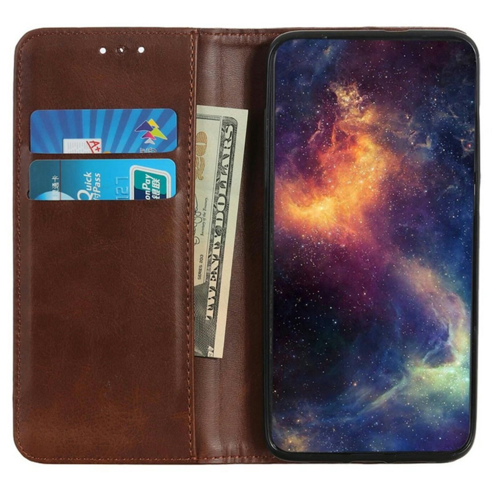 CaseBody Google Pixel 9 / Pixel 9 Pro Real Leather Wallet Hoesje Bruin