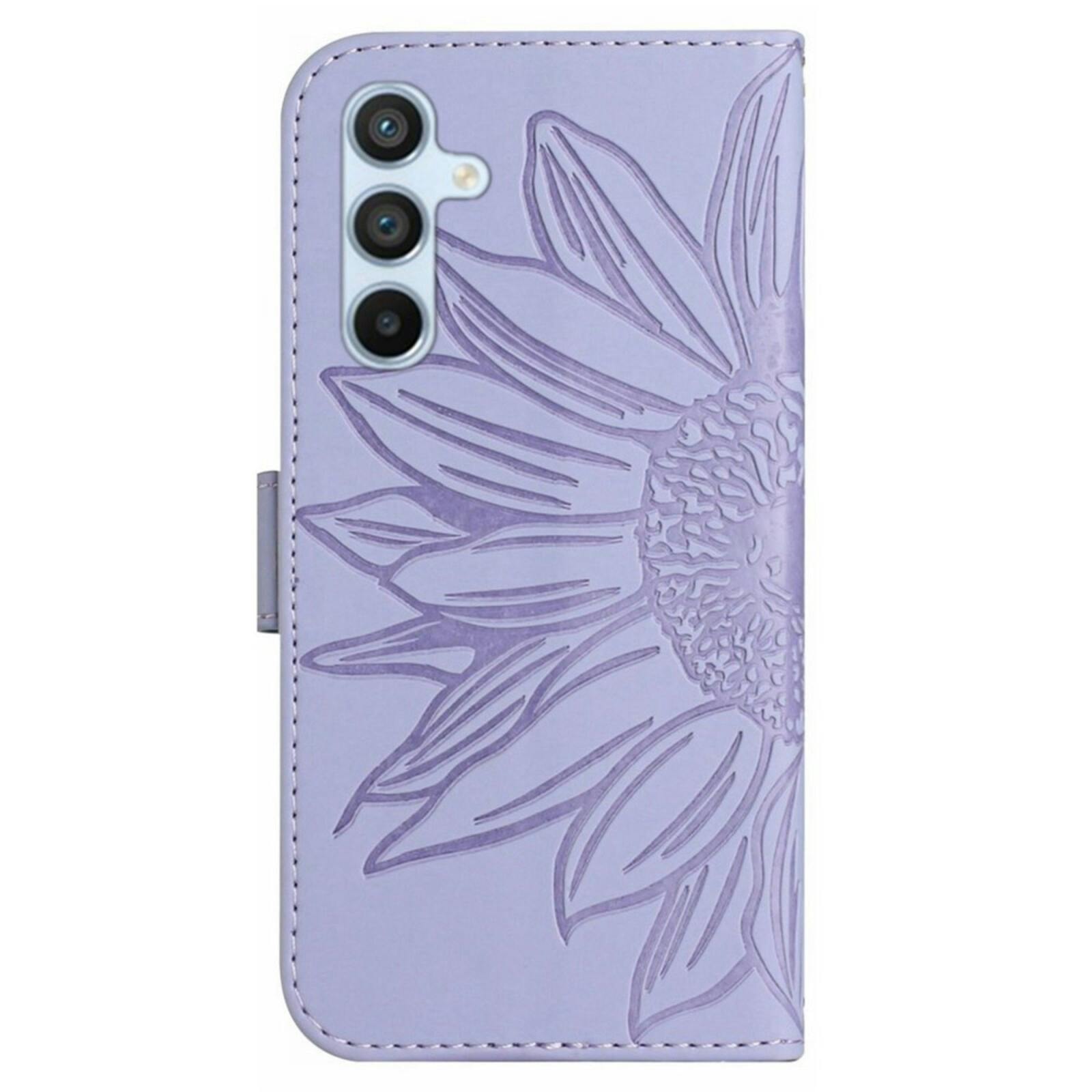 Mocaa Samsung Galaxy A56 Sunflower Bookcase met Koord Paars