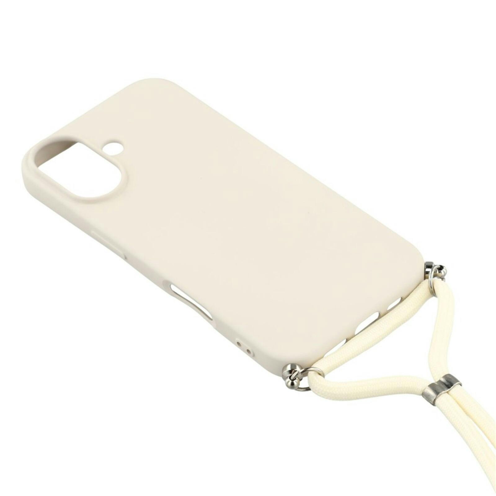 Mocaa Apple iPhone 17 Hoesje met Koord Wit