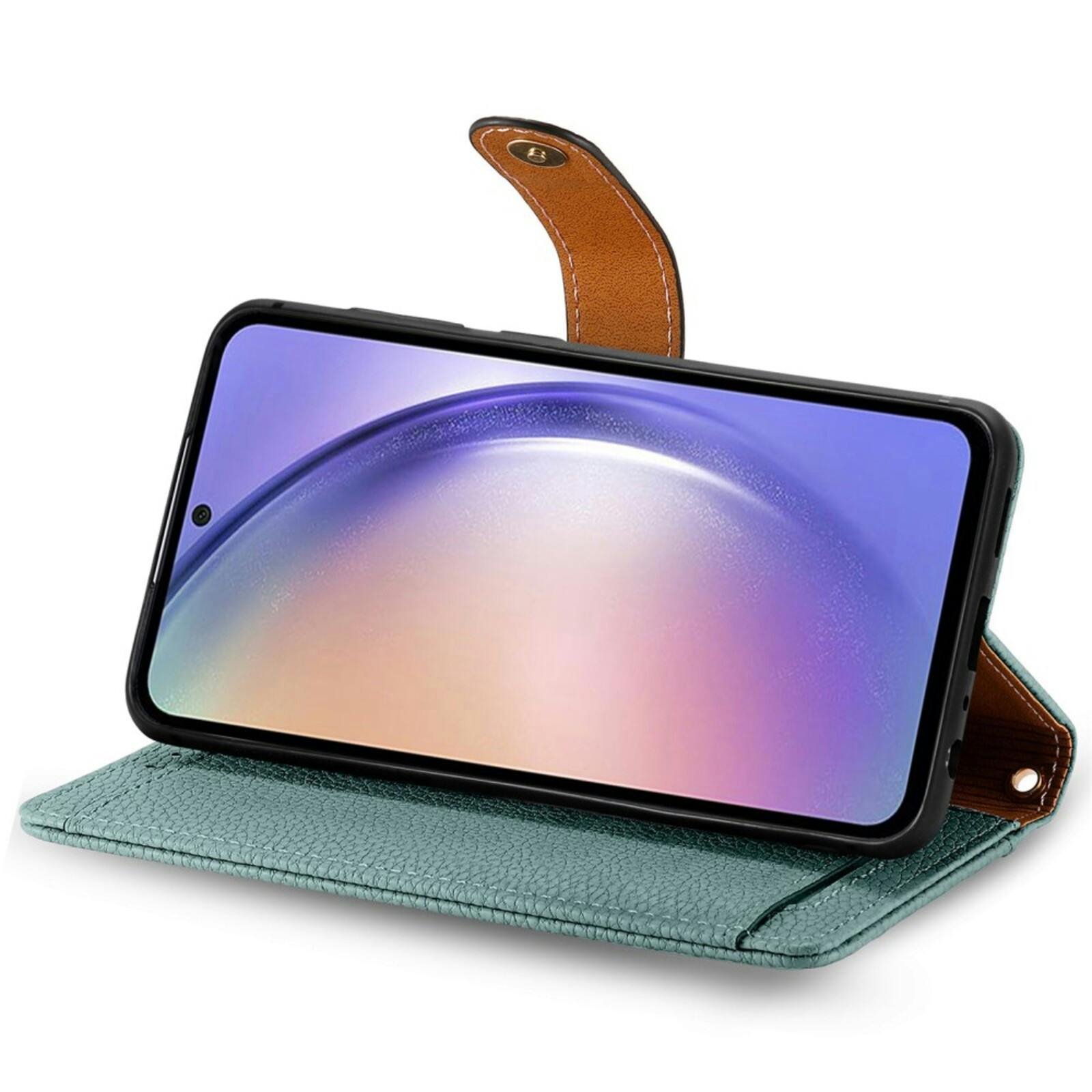 Mocaa Samsung Galaxy A56 Love Heart Wallet Hoesje Groen