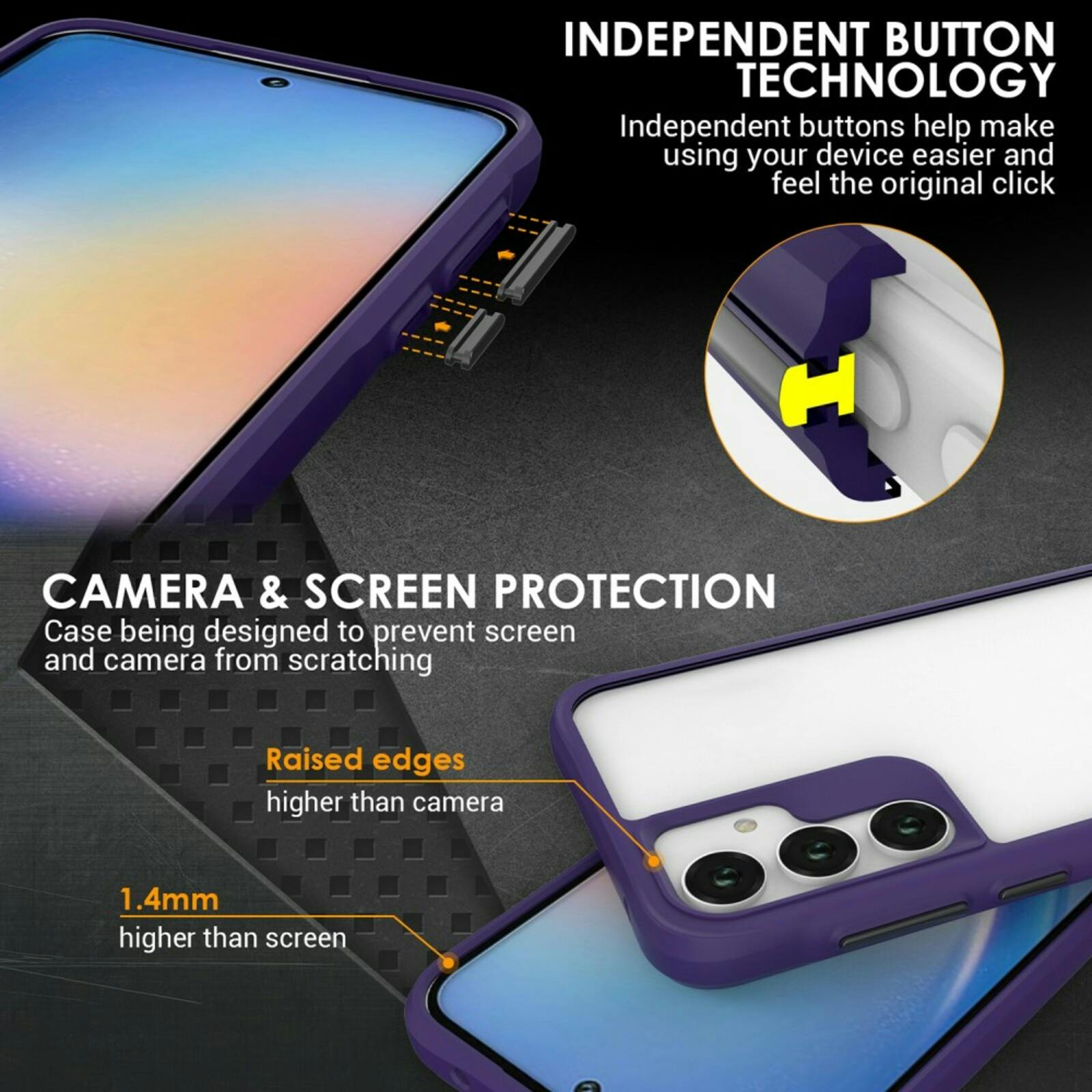 CaseBody Samsung A35 Combat X Beschermhoesje Paars