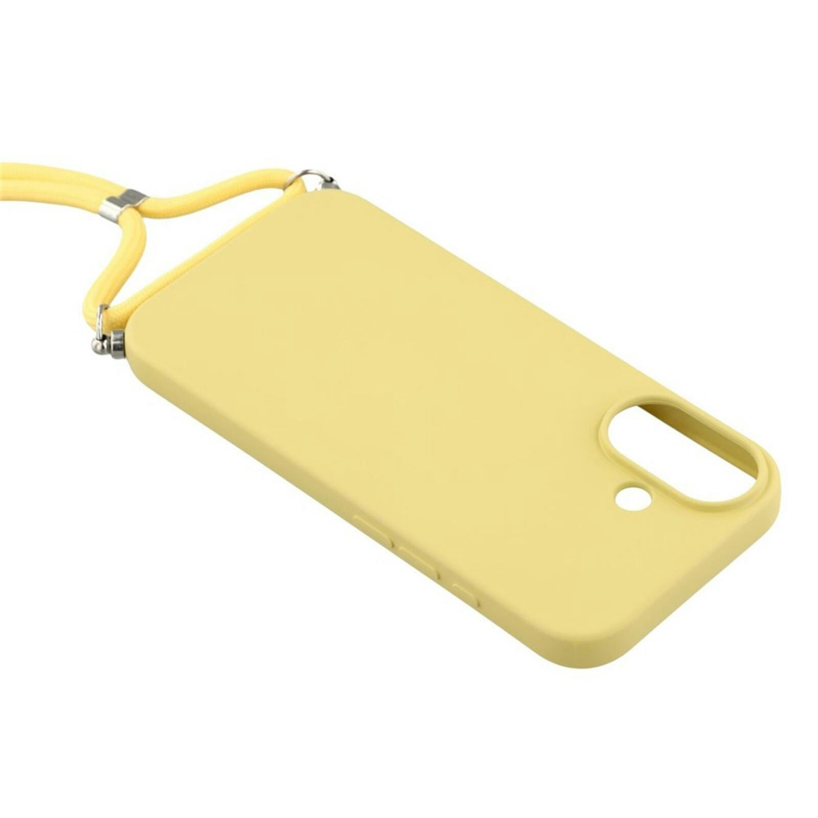 Mocaa Apple iPhone 17 Hoesje met Koord Geel