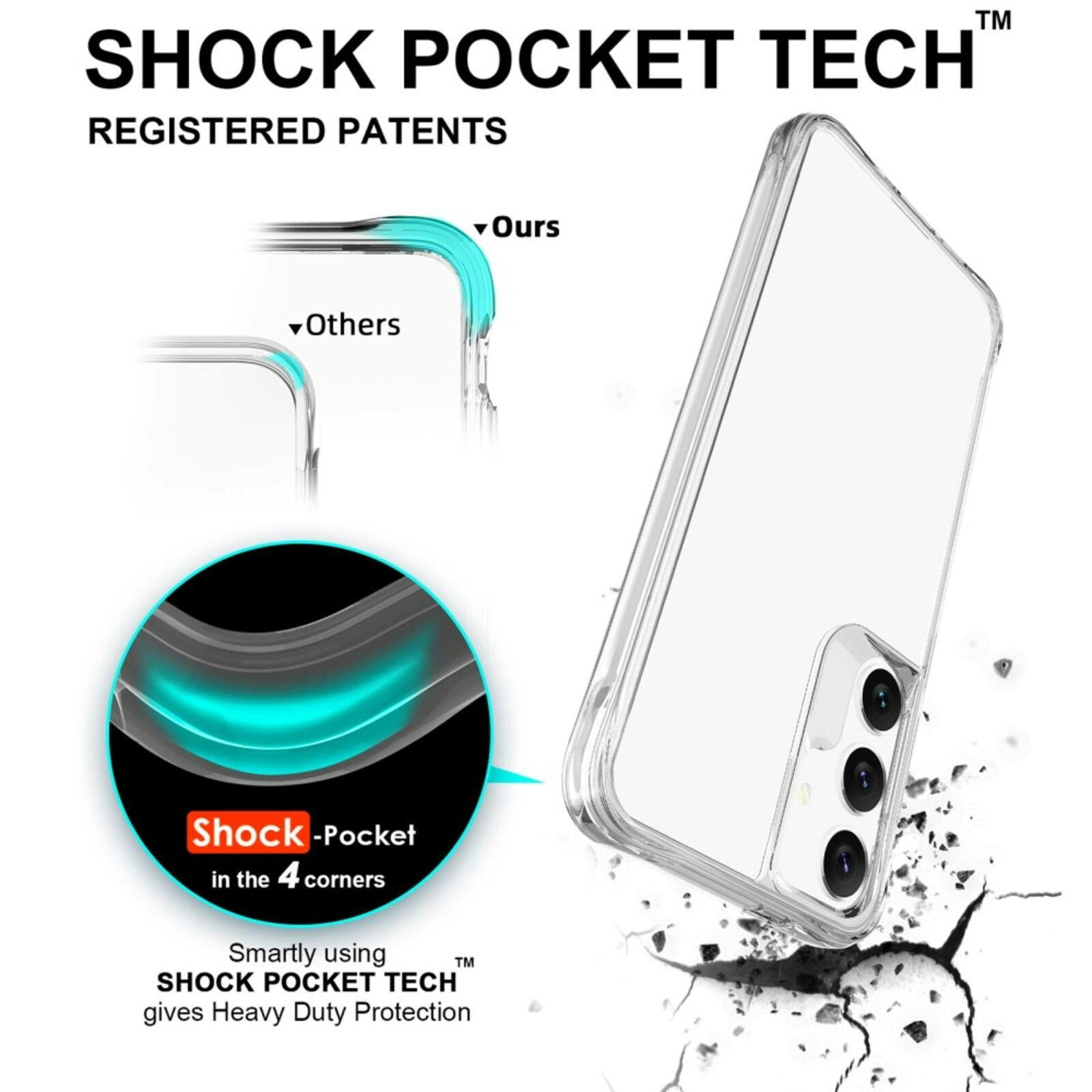 CaseBody Samsung S24 Dual Layer Anti-Shock Hoesje Transparant