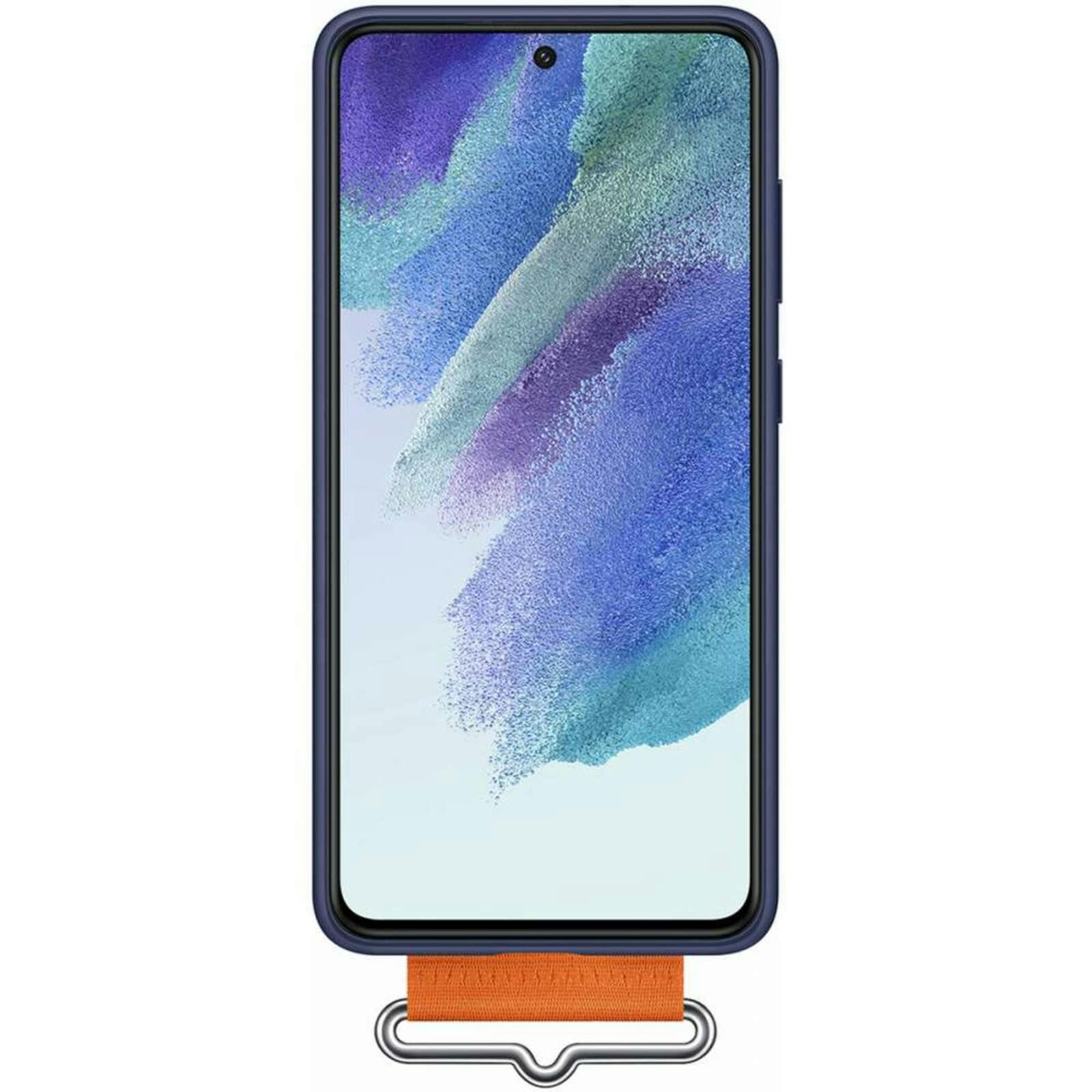 Samsung Galaxy S21 FE Siliconen Hoesje met Band Navy