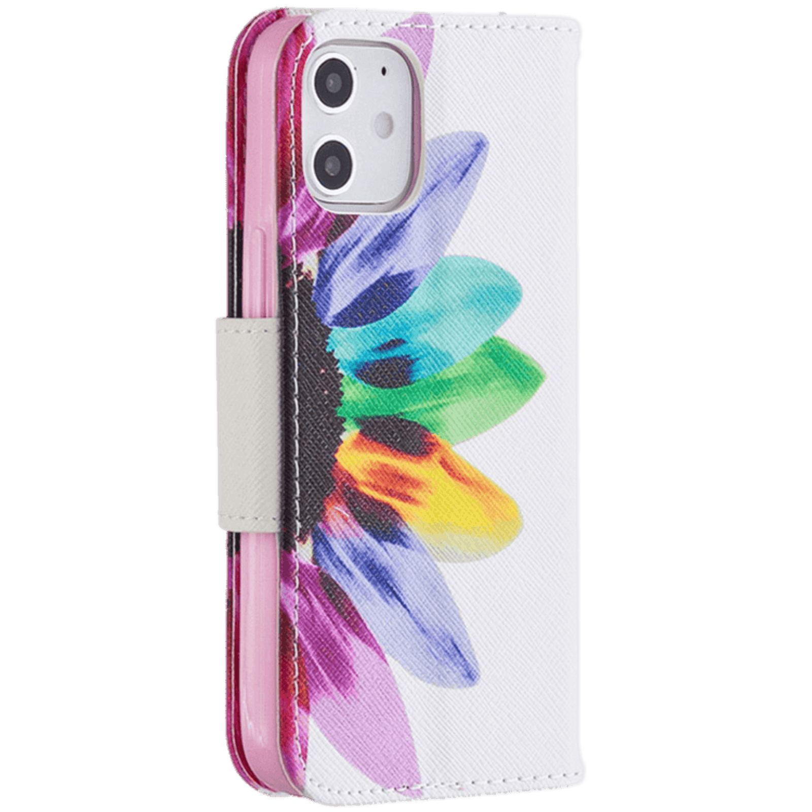 Comfycase iPhone 12 (Pro) Bookcase Hoesje Colourful Petals
