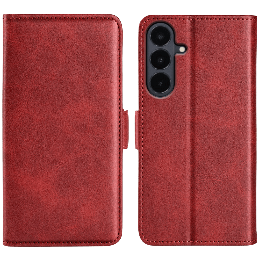 CaseBody Samsung Galaxy S26 FE Real Leather Wallet Hoesje Rood