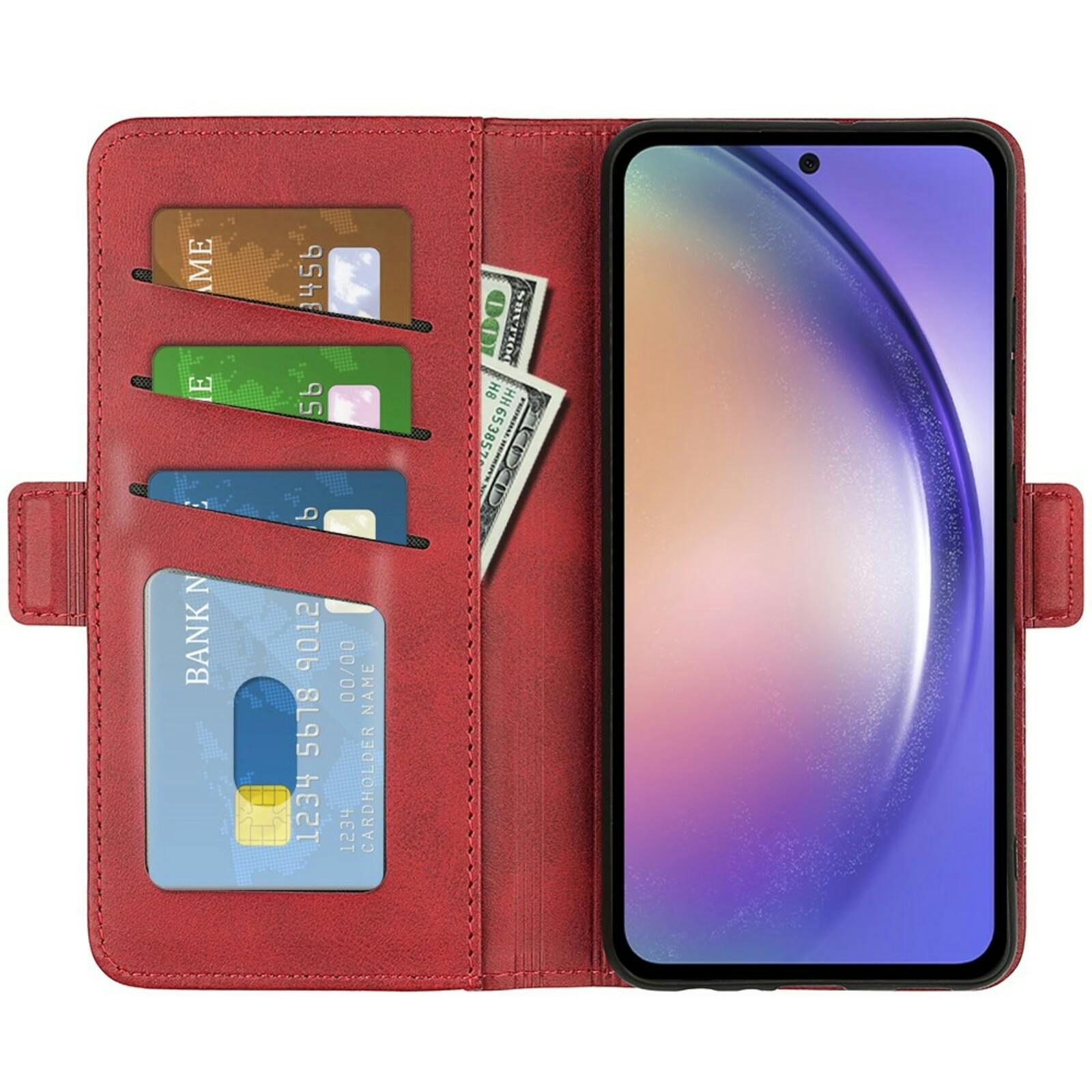 Comfycase Samsung Galaxy A55 Bookcase Hoesje Rood