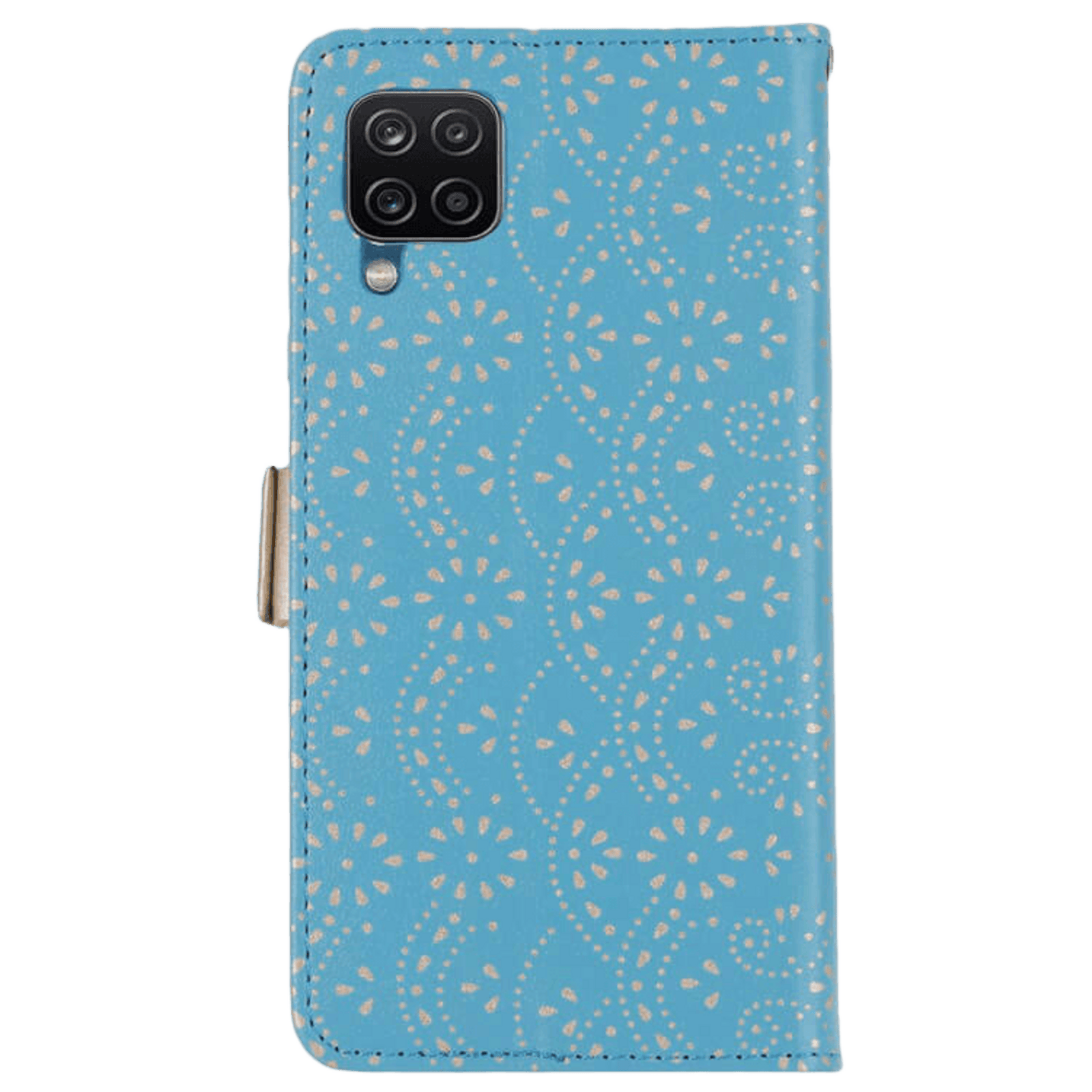CaseBody Samsung Galaxy A12 Lace Zipper Portemonnee Hoesje Blauw