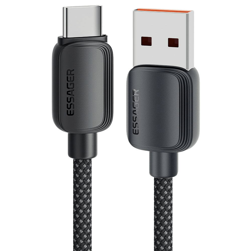Essager 100W(!) Smartphone en Laptop Data + Oplaadkabel USB-A naar USB-C Zwart 1m