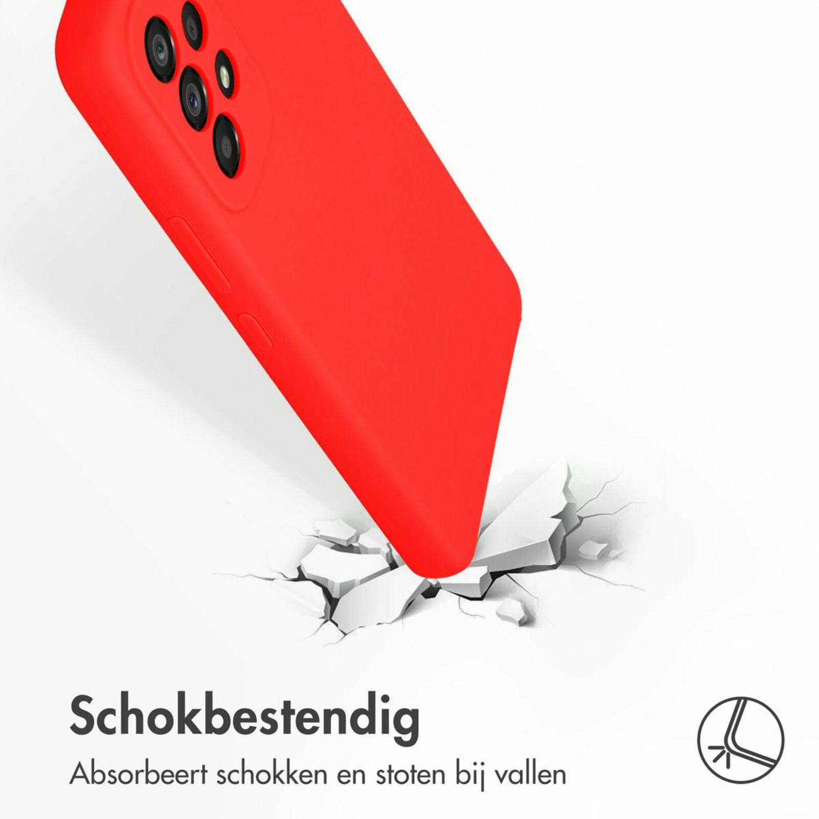 Accezz Galaxy A53 Liquid Siliconen Hoesje Rood - Achterkant