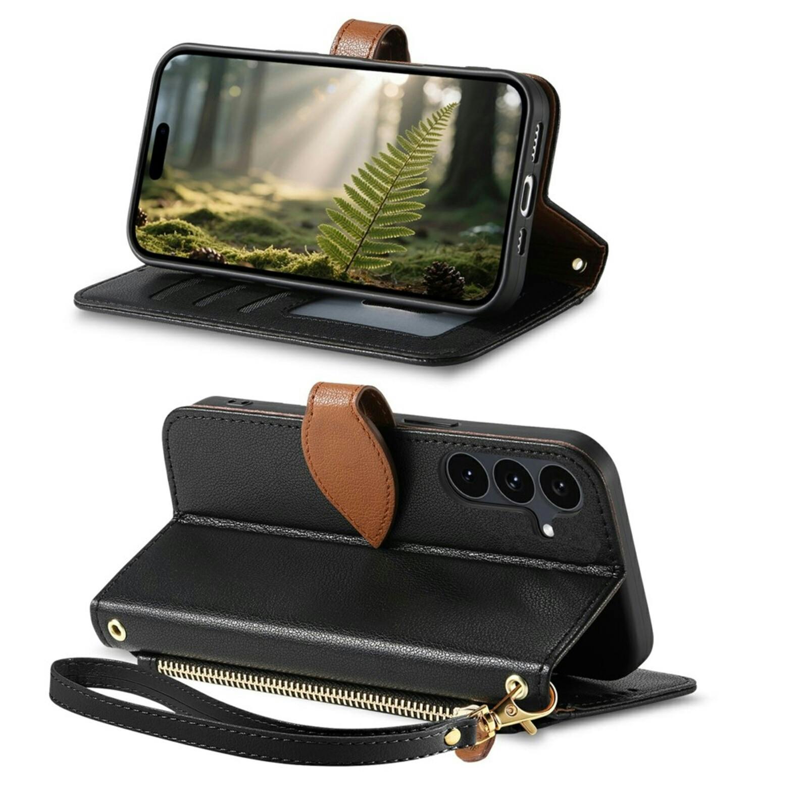 Comfycase Samsung Galaxy S26 FE Book Case met Bladsluiting en Polsband Zwart