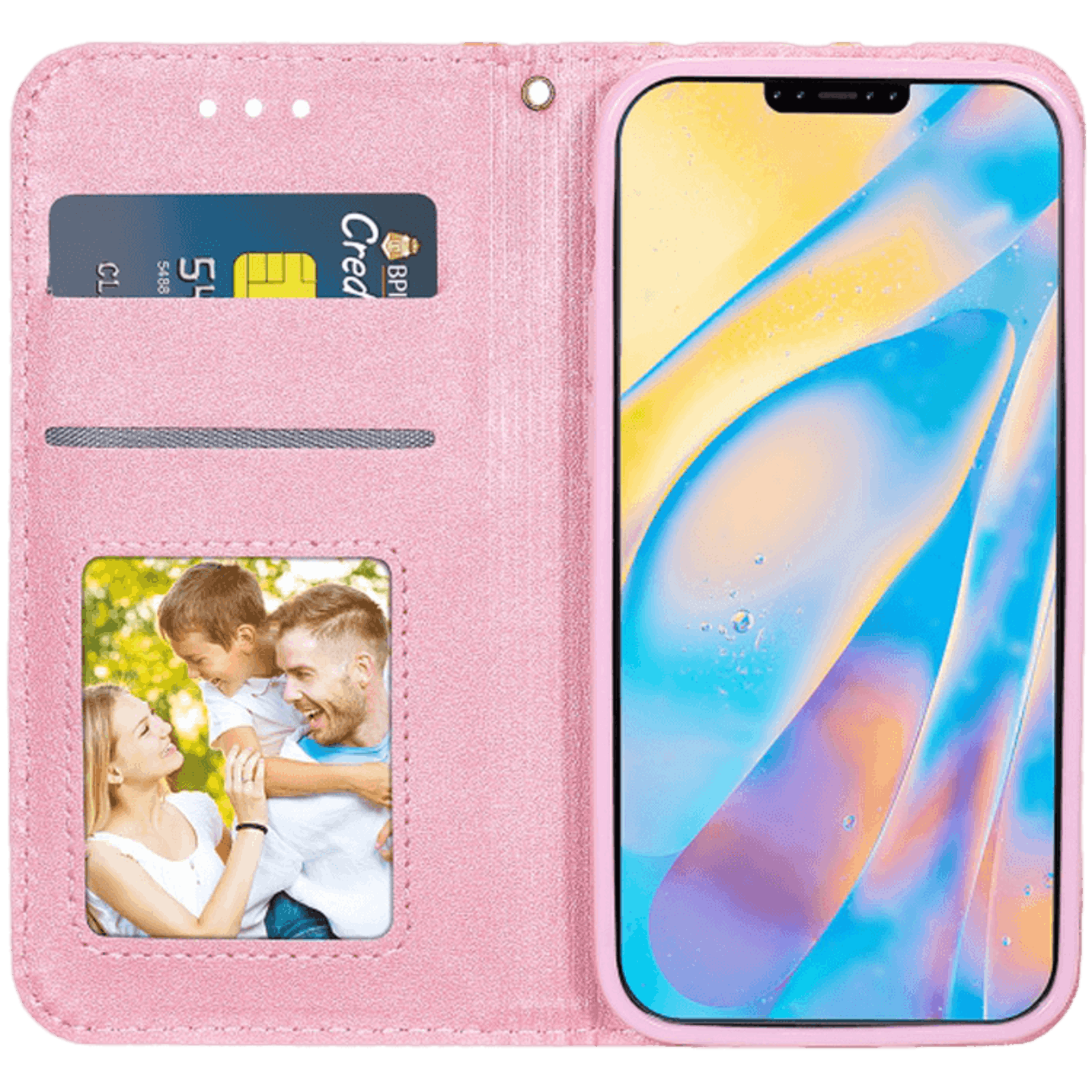 Comfycase iPhone 12 (Pro) Daisy Bookcase Hoesje Roze