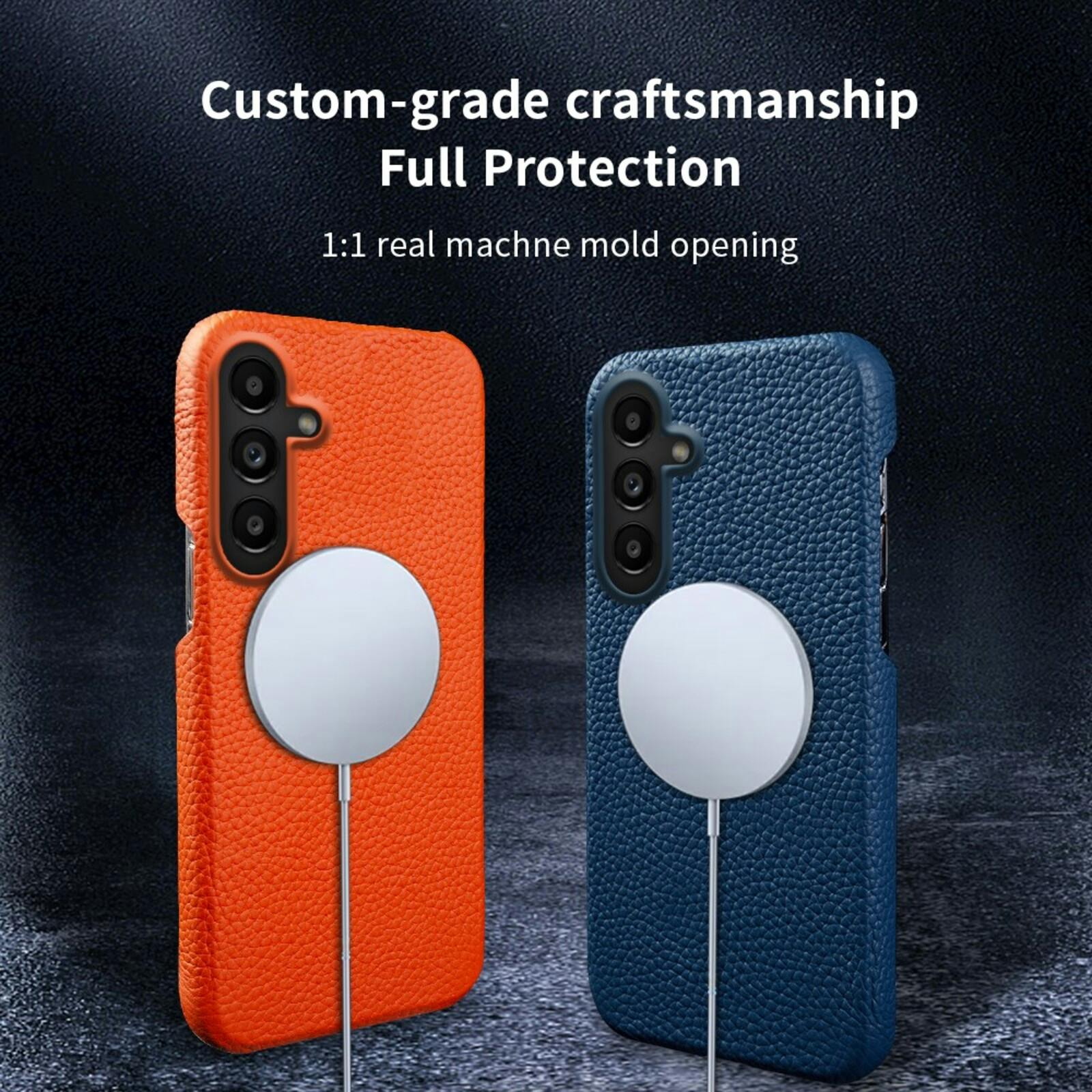 Fashion Samsung Galaxy S26 Plus Magnetisch Hoesje Echt Leer Zwart