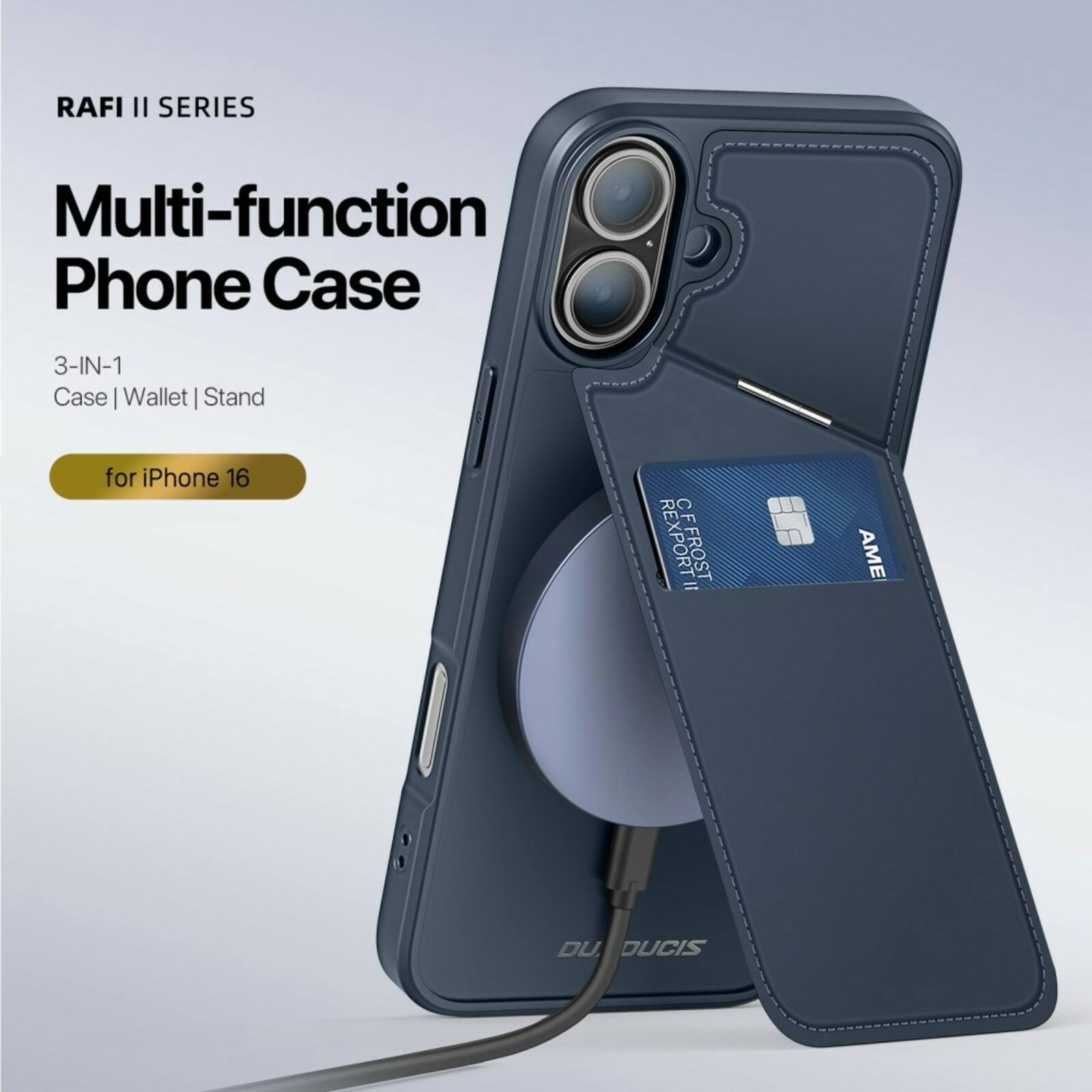 DUX DUCIS Apple iPhone 16 Plus Rafi Series Premium Beschermcase Blauw