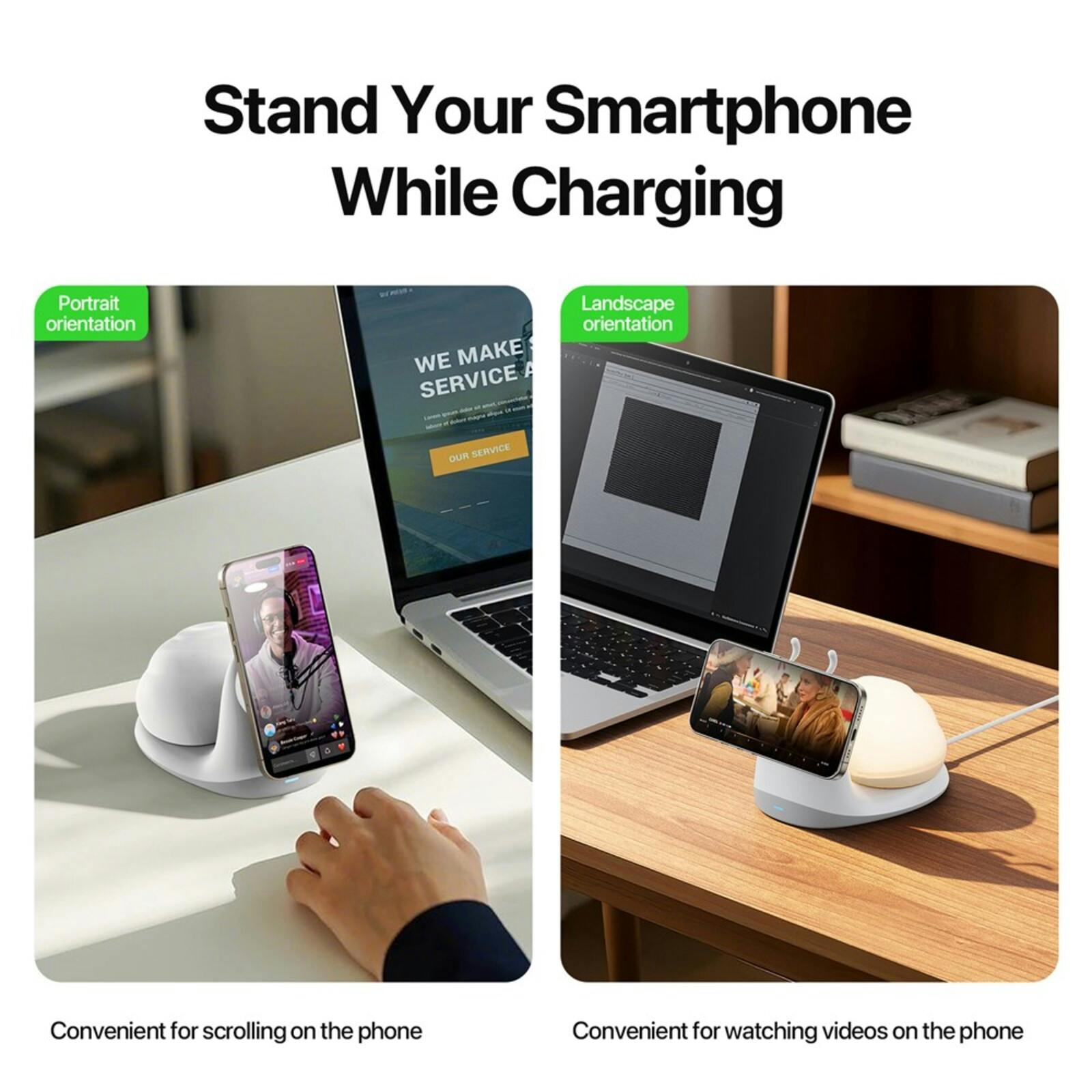 Duzzona Snail Draadloze Oplader en Nachtlampje Wit