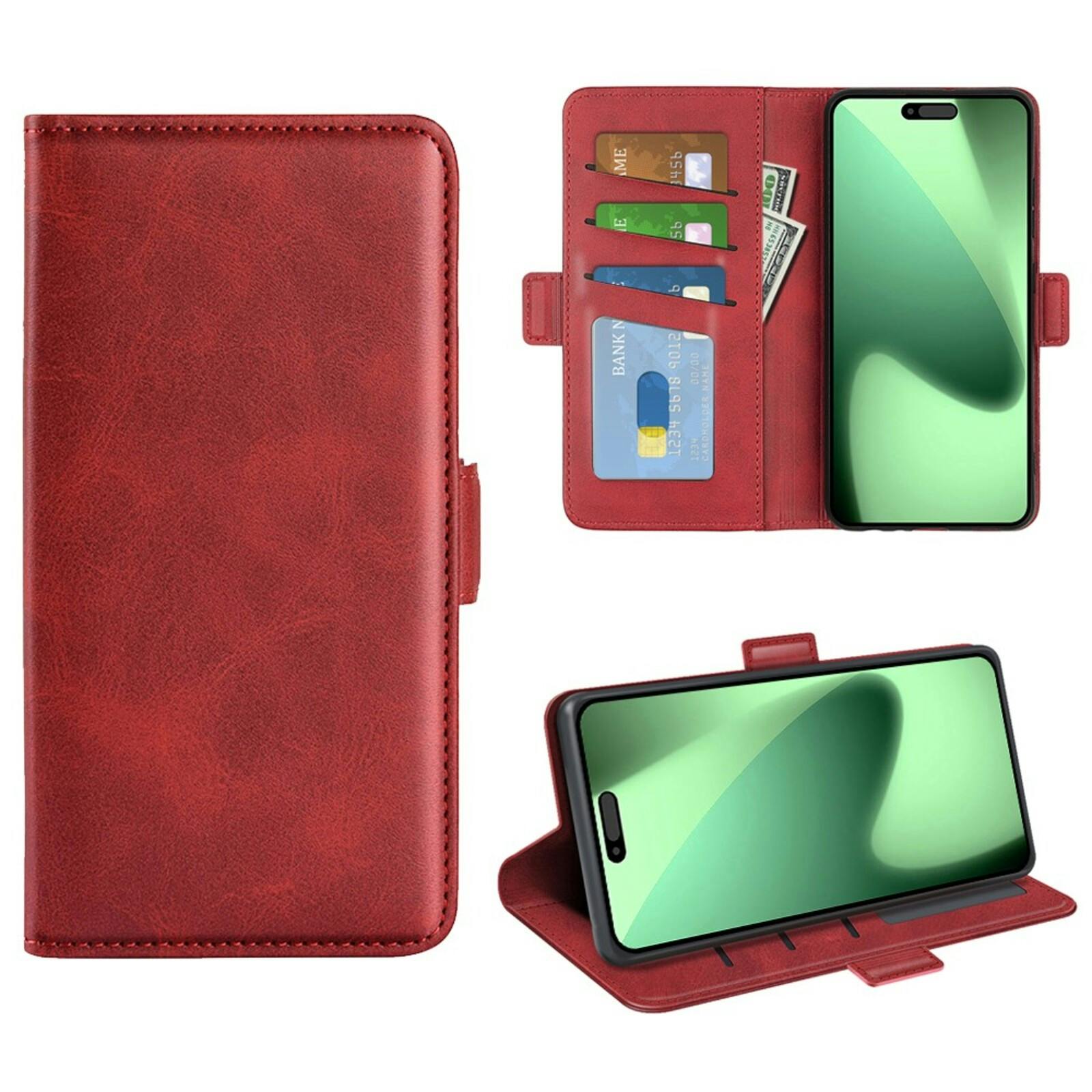 Comfycase Apple iPhone 17 Pro Bookcase Hoesje Rood