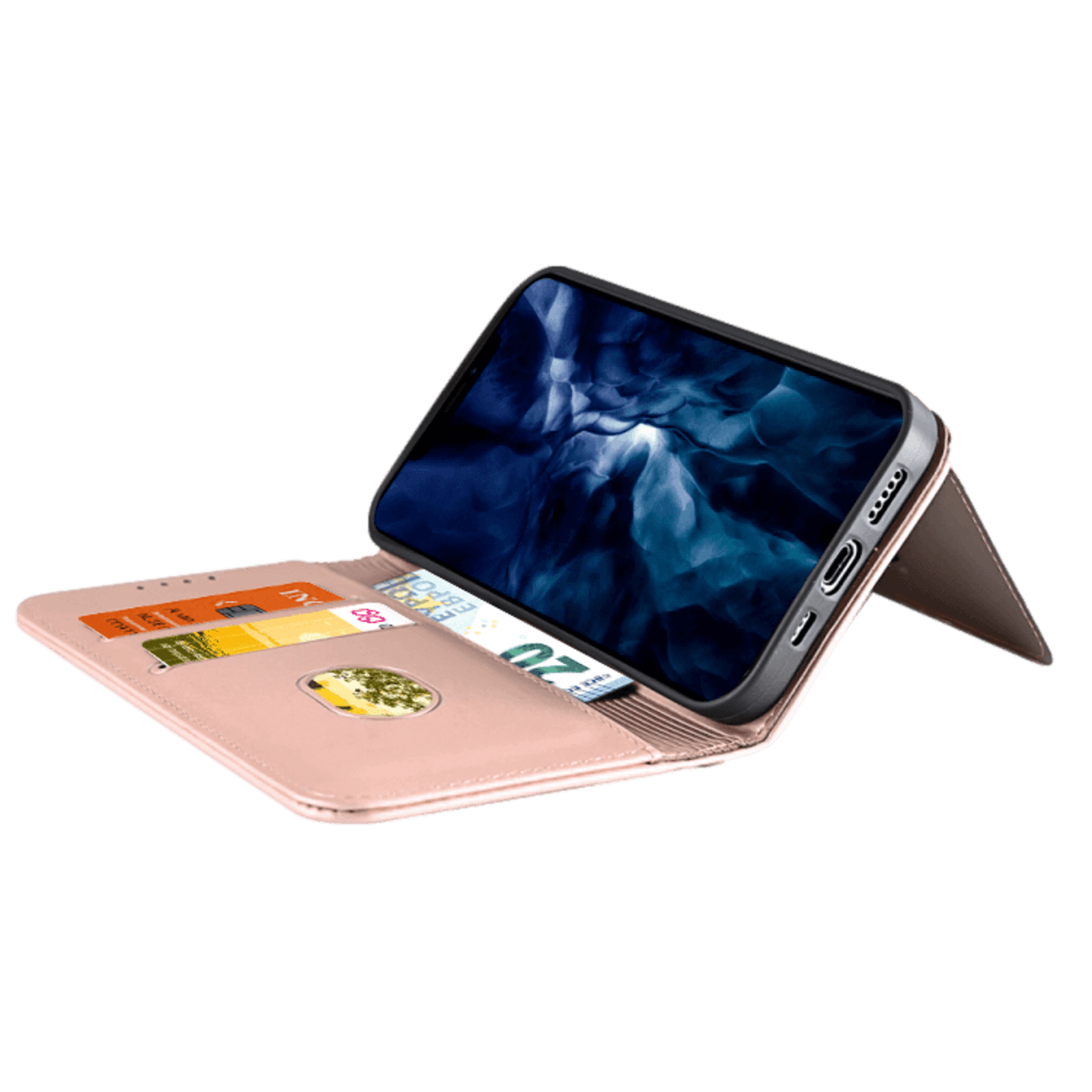 CaseBody iPhone 12 Mini Lux Bookcase Hoesje Roségoud