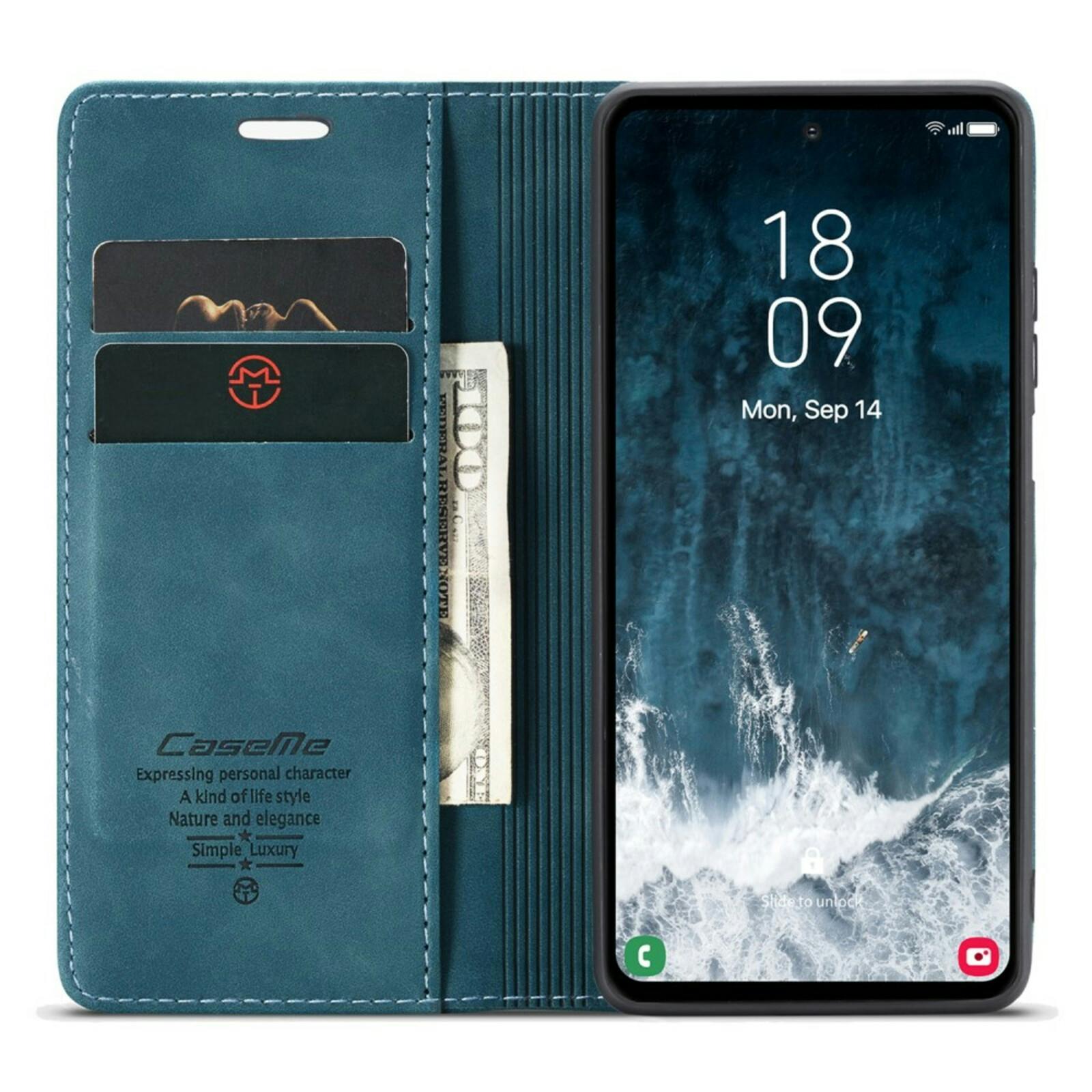 Caseme Samsung S23 FE Business Bookcase Hoesje Blauw