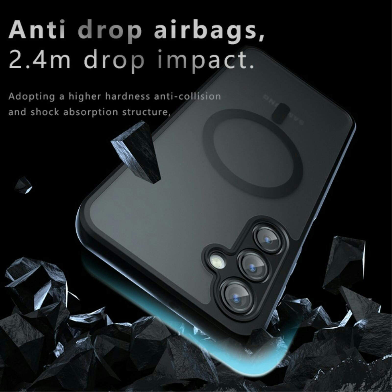 Mocaa Samsung Galaxy A16 Slim Anti-Shock Magsafe Hoesje Zwart