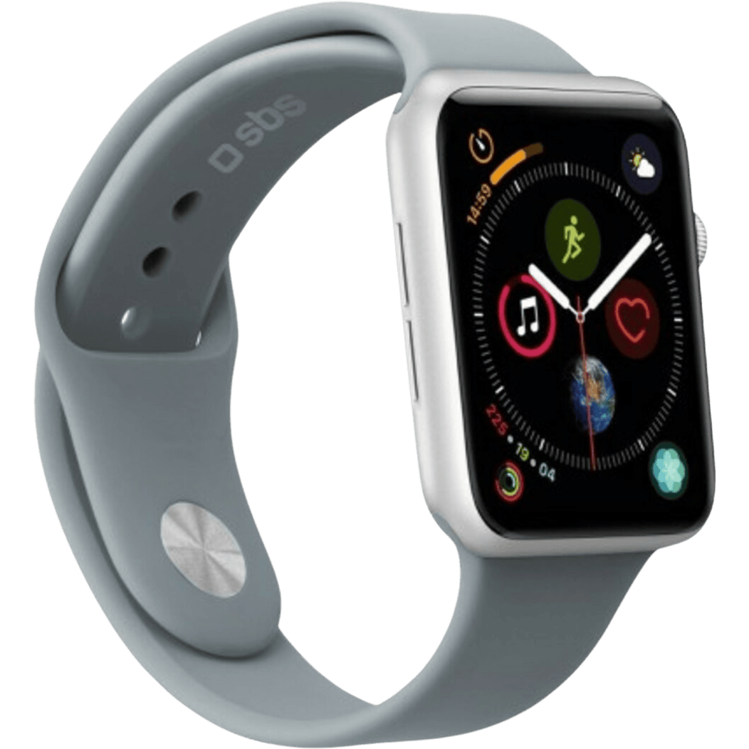 SBS Apple Watch Series 3/4/5/6/7/8/SE 40mm Band Grijs - Voorkant