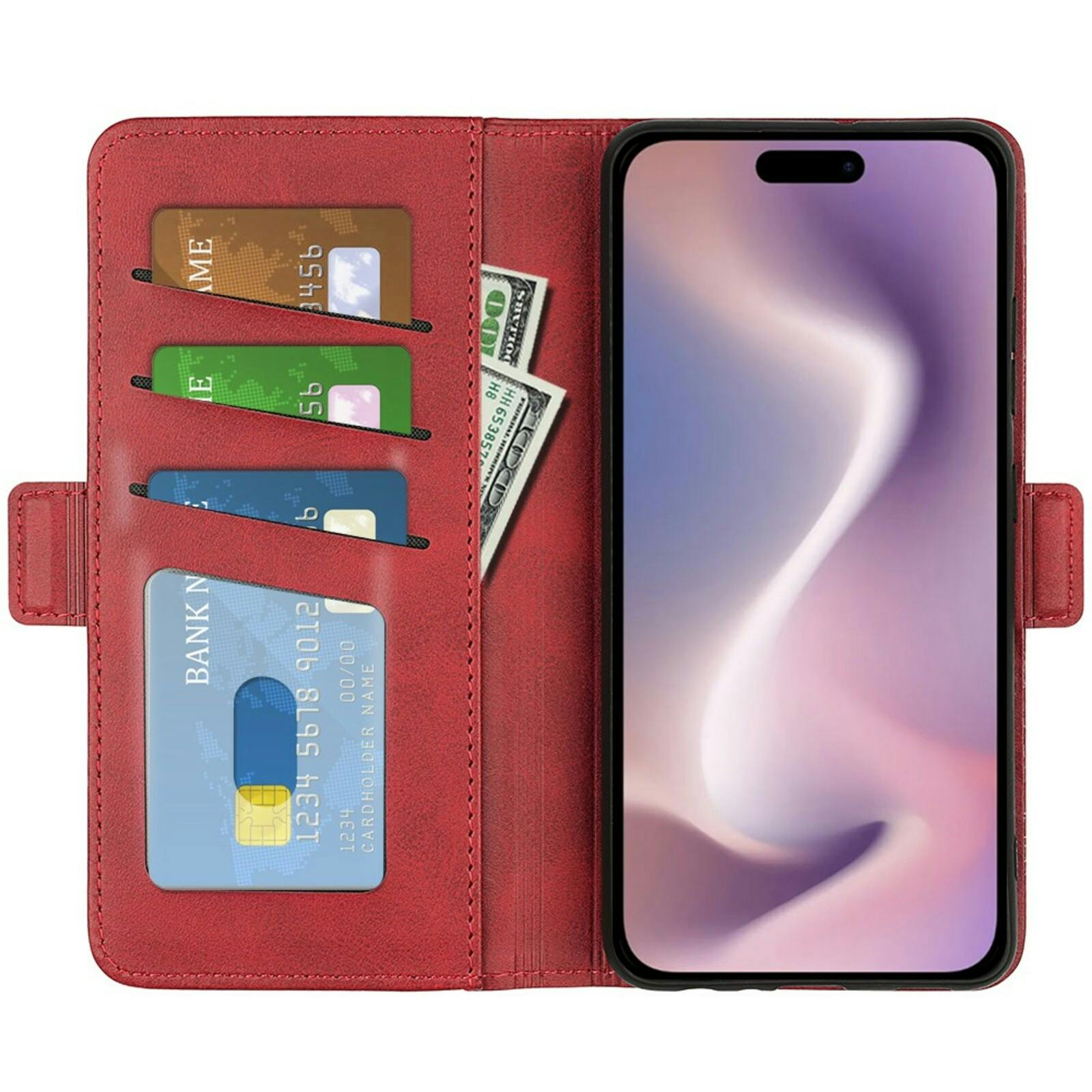 Comfycase Apple iPhone 16 Plus Bookcase Hoesje Rood