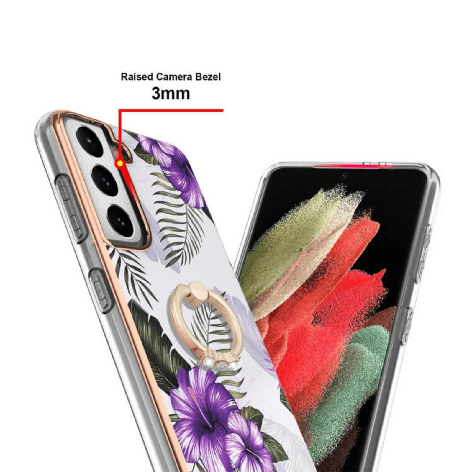 CaseBody Samsung Galaxy S21 Case Met Ringhouder Floral