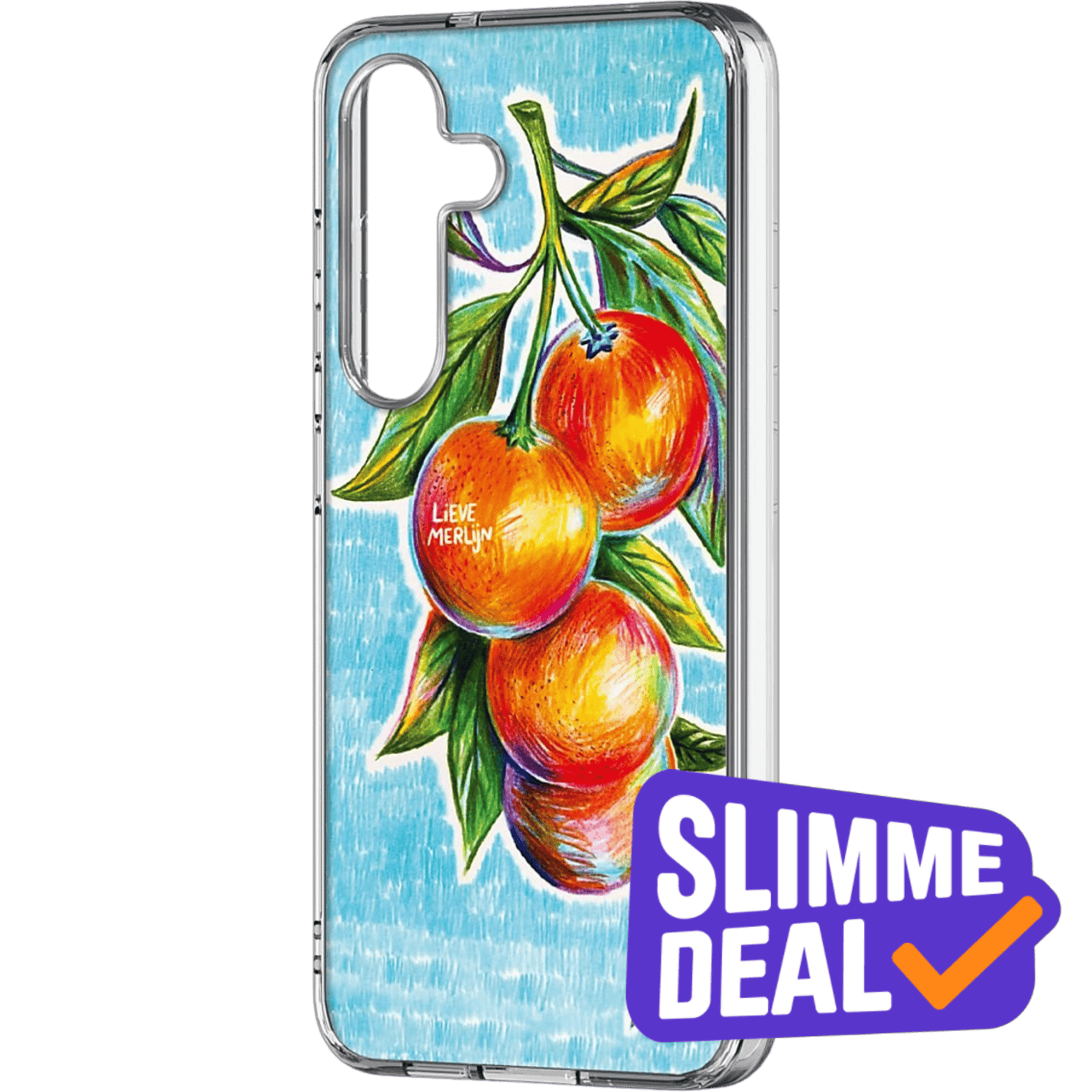 Samsung Galaxy S25 Lieve Merlijn Mandarin Hybrid Case Blauw