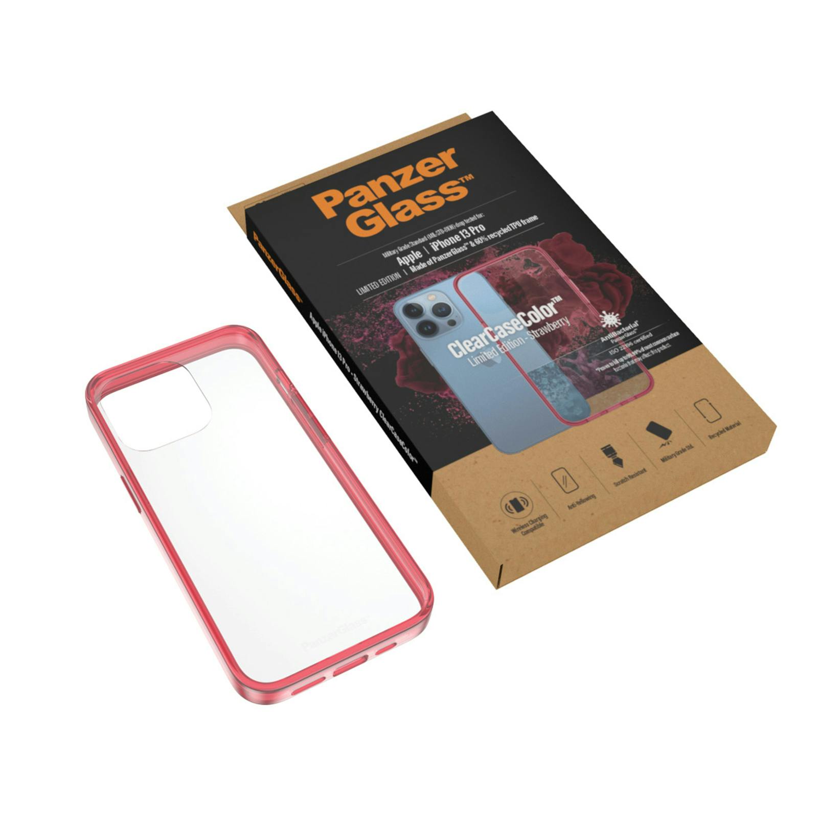 PanzerGlass iPhone 13 Pro Clear Case Strawberry