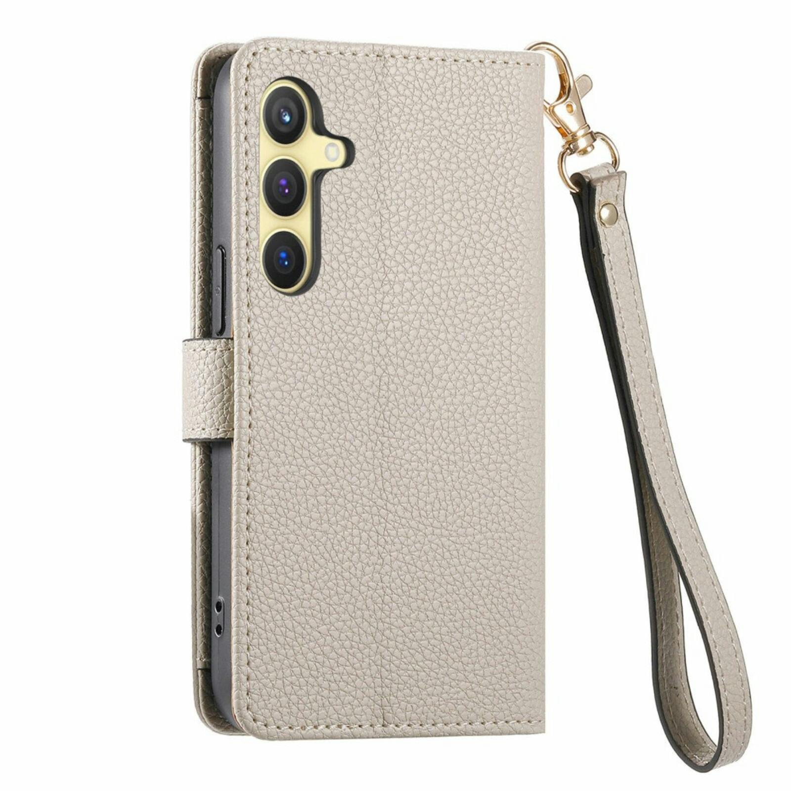 Mocaa Samsung Galaxy S24 Love Heart Wallet Hoesje Beige