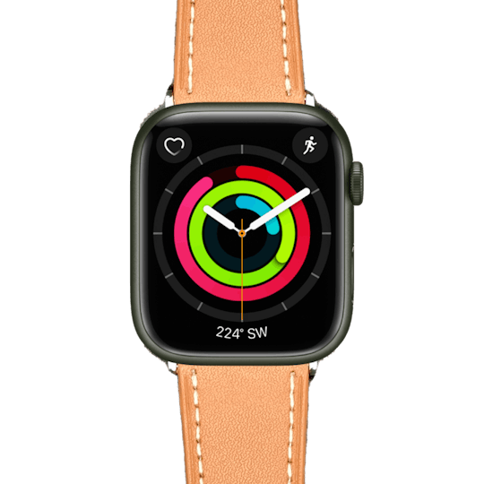 Swipez Apple Watch Klassiek Leren Bandje Bruin - Voorkant
