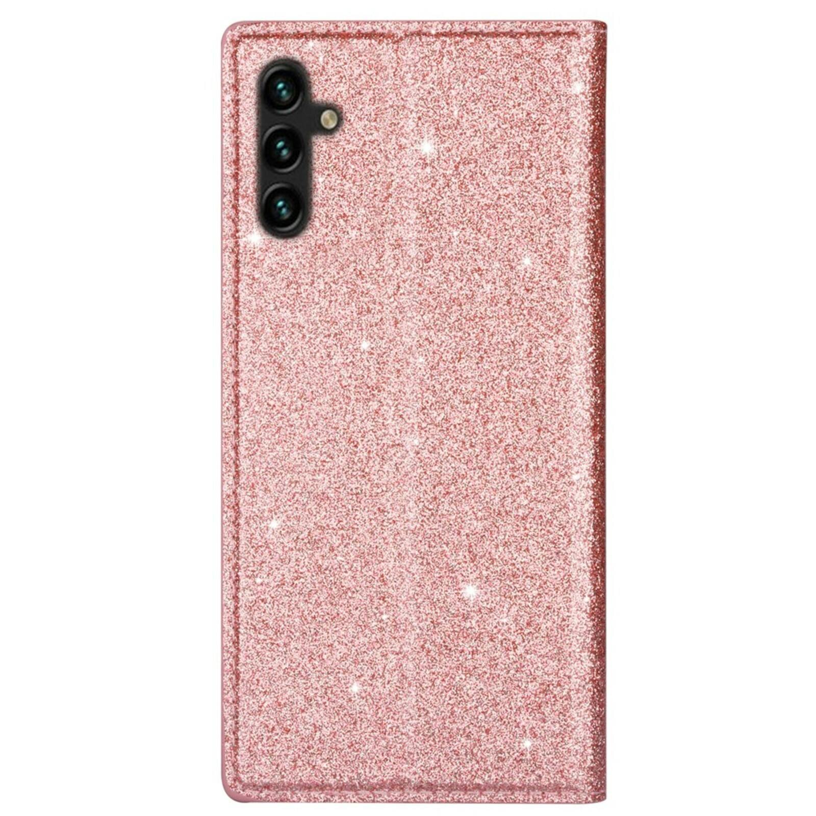 Mocaa Samsung Galaxy A57 Glitter Bookcase Roze