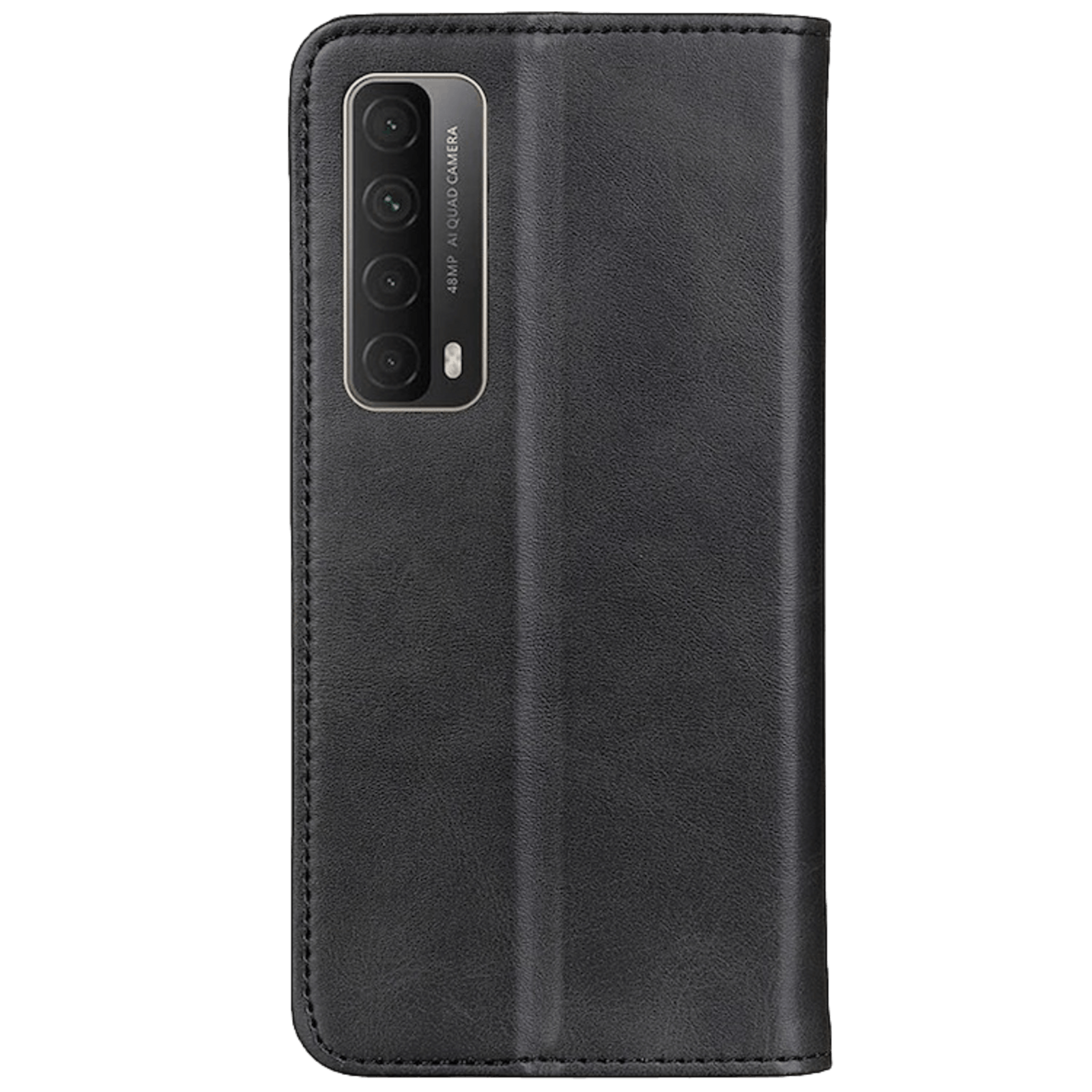 CaseBody Huawei P Smart 2021 Real Leather Wallet Hoesje Zwart