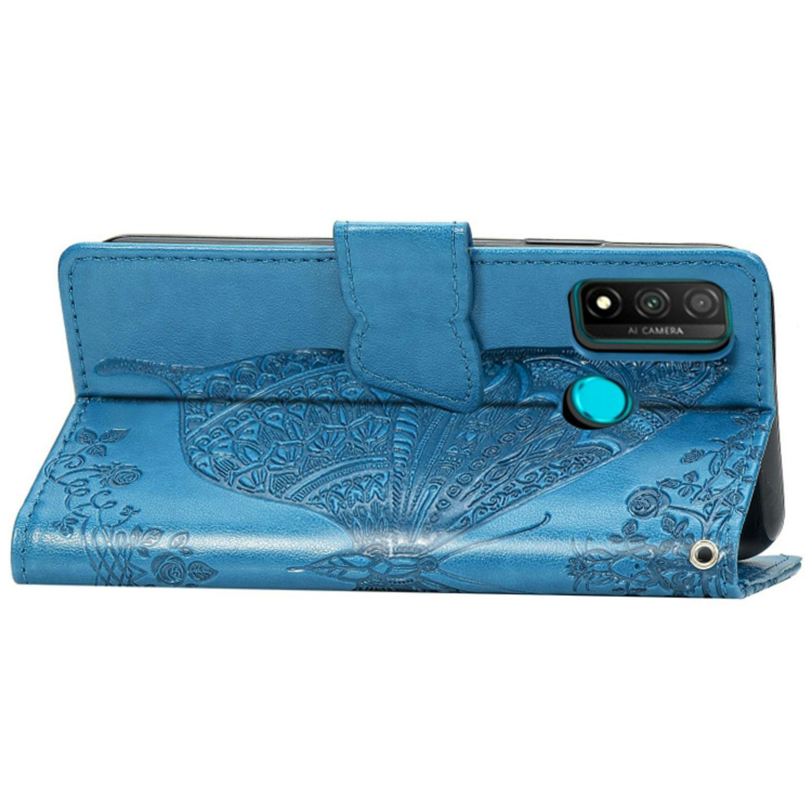Comfycase P Smart 2020 Butterfly Booklet Telefoonhoesje Blauw